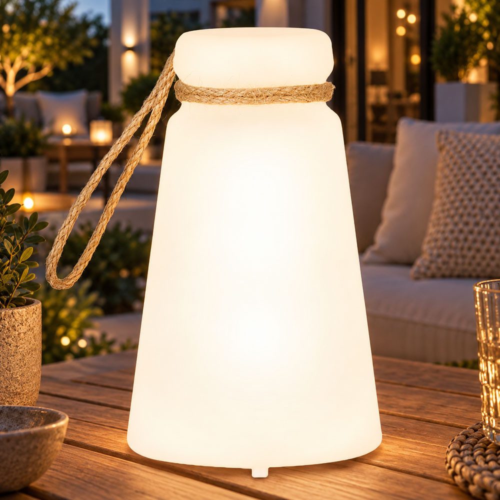 FISCHER & HONSEL LED Außen-Tischleuchte, LED-Leuchtmittel fest verbaut, Warmweiß, Tischleuchte Außenleuchte Gartenlampe LED Dimmbar Akku IP44 H 20 cm