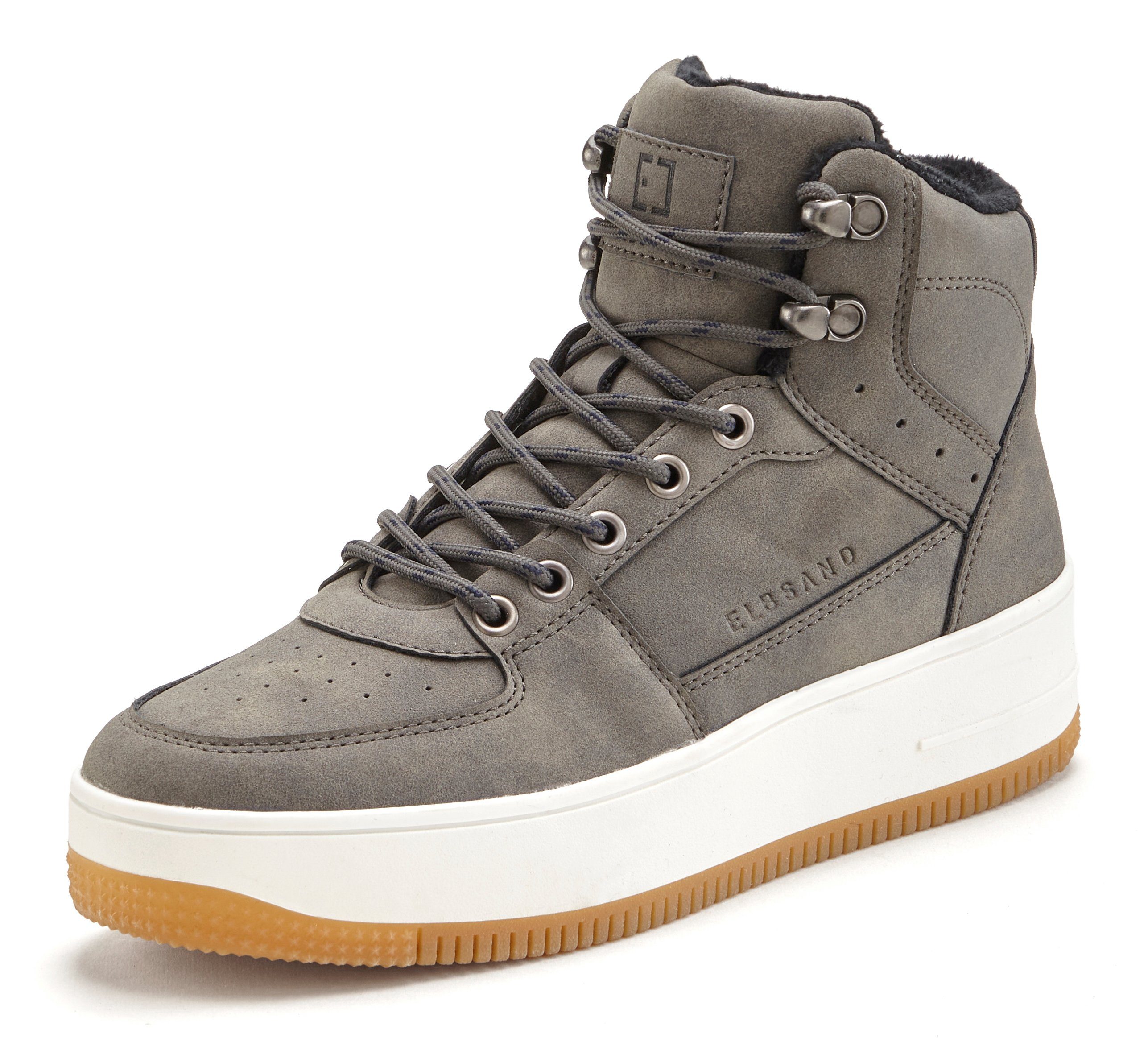 Elbsand Freizeitschuh, Halbschuh, High Top Sneaker, Turnschuh, Schnürschuh Sneaker Schnürhalbschuh mit kuscheligem Warmfutter