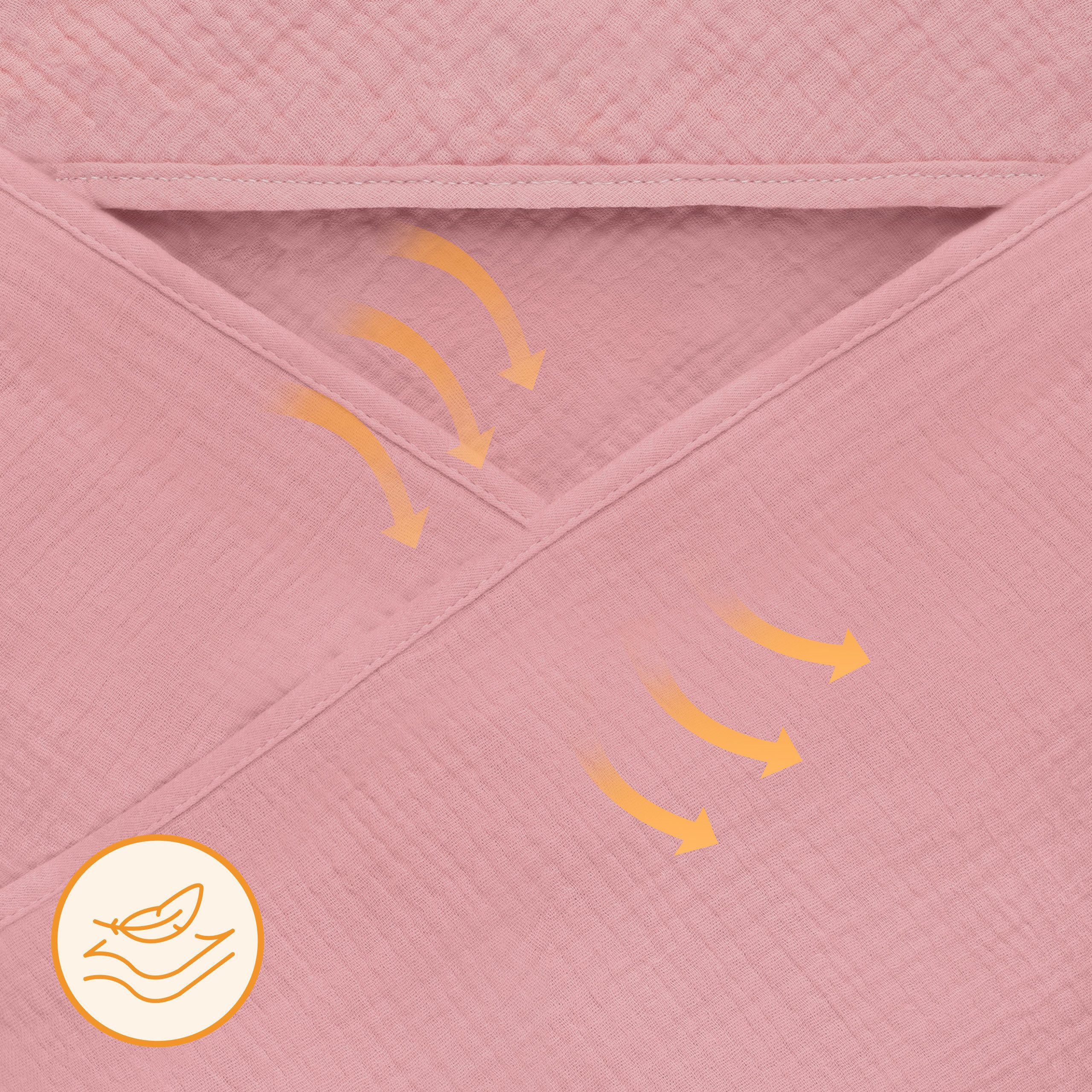 lionelo Kapuzenhandtuch MUSLIN HOODED TOWEL, Musselin 100% - Außergewöhnlich weich und sanft