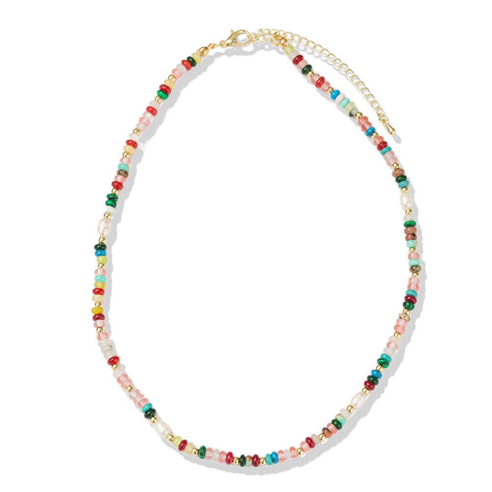 Firetti Collier Schmuck Geschenk Edelstahl Halsschmuck Halskette Edelstein, Made in Germany - mit Edelsteinen - mit Süßwasserzuchtperle