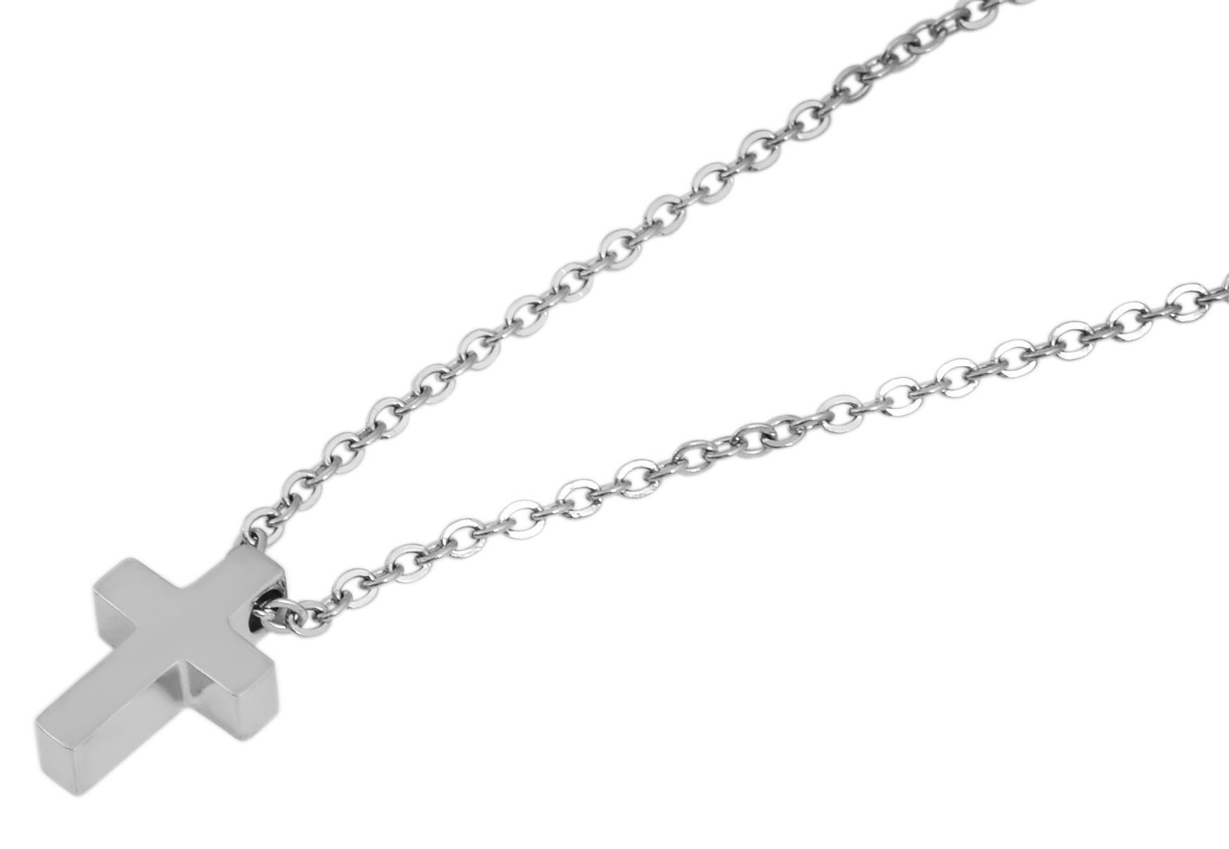 Kette ohne Anhänger Halskette mit Anhänger – Kreuz aus Edelstahl