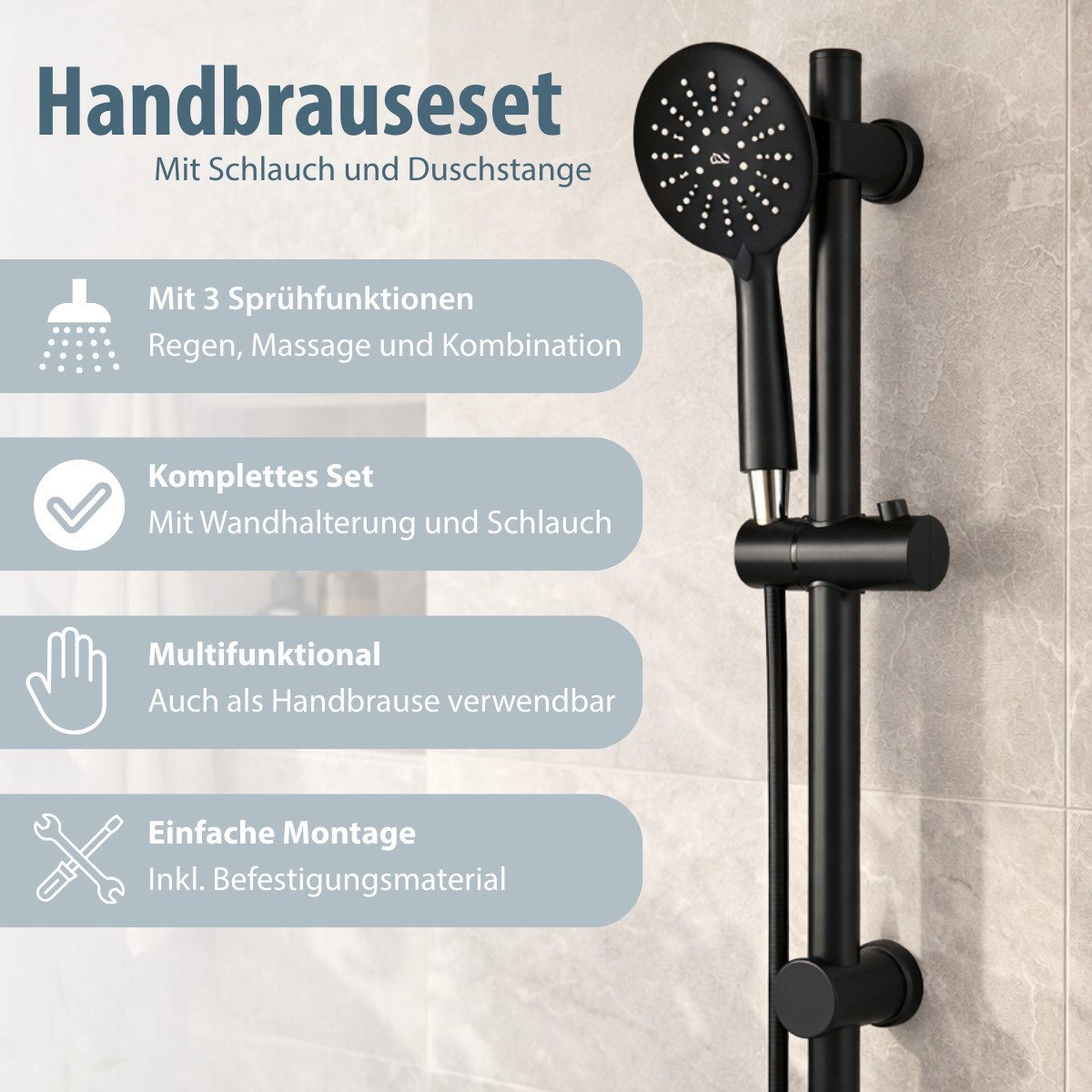 Bath & Shower Duschbrause Bath & Shower Duschsystem Handbrause Set - Duschkopf
