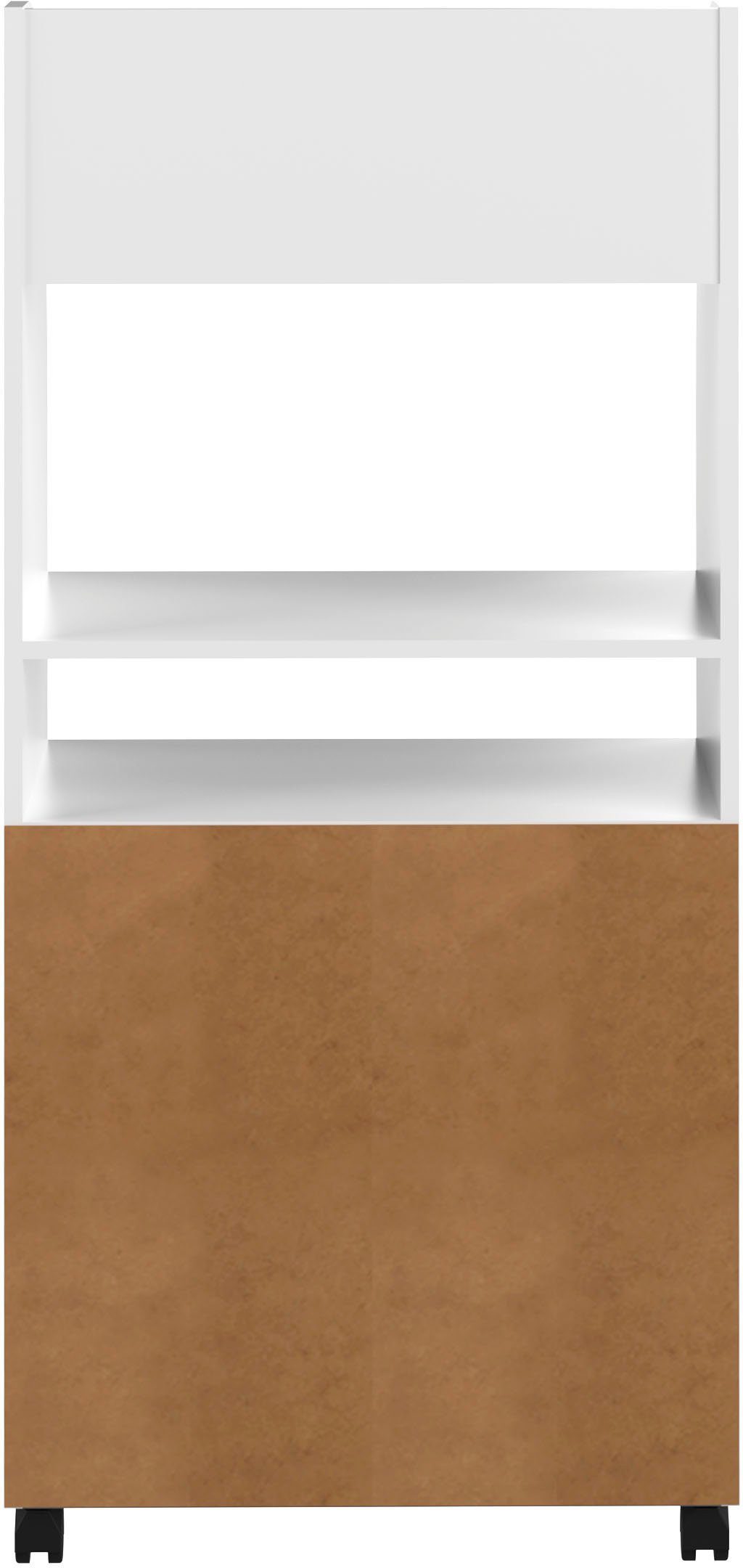 TemaHome Mehrzweckschrank Jeanne 63 cm, weiß Breite weiß/betonfarben | auf Rollen