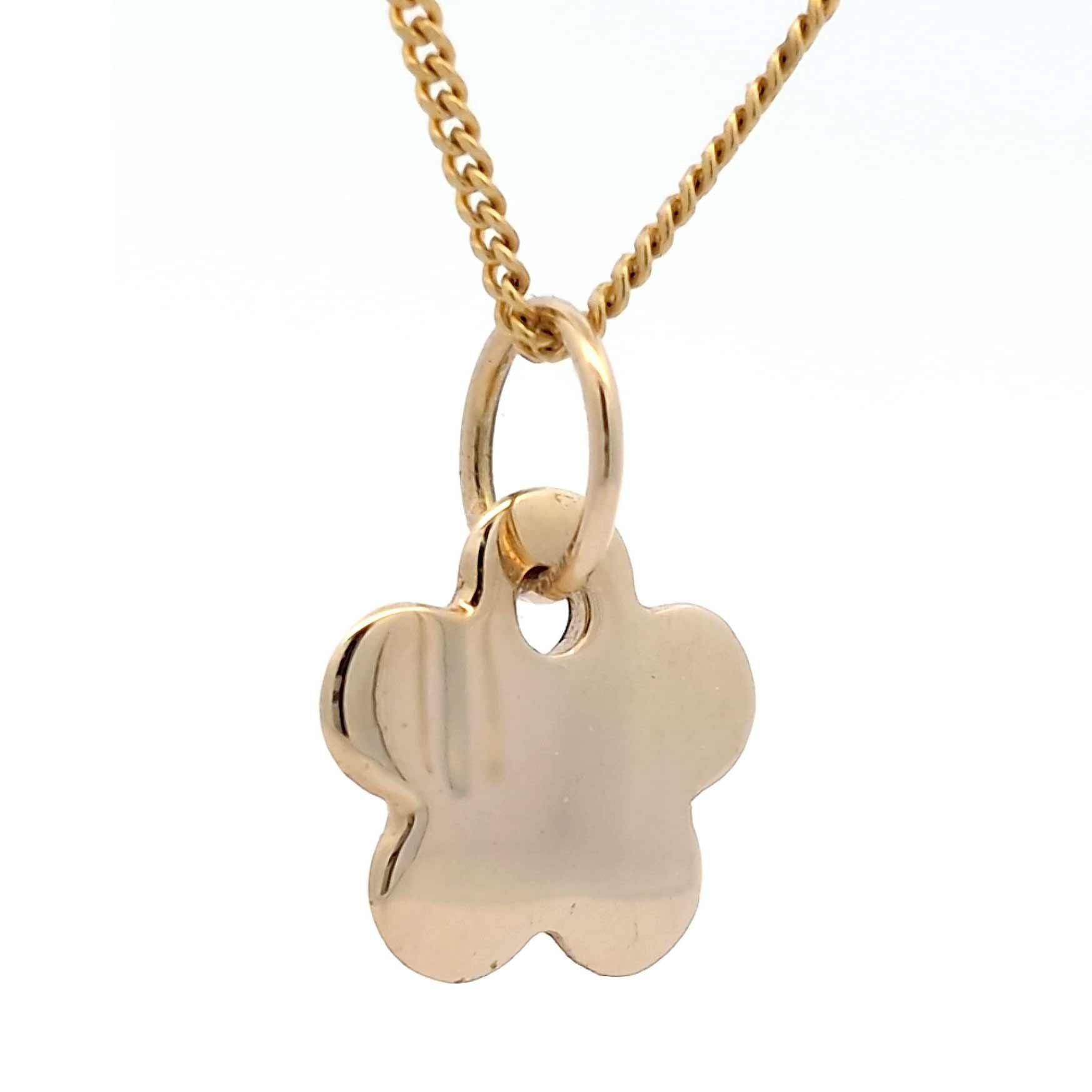 HOPLO Kettenanhänger Anhänger Blume 585 Gold mit Goldkette 1,1 mm 585 Gold günstig online kaufen