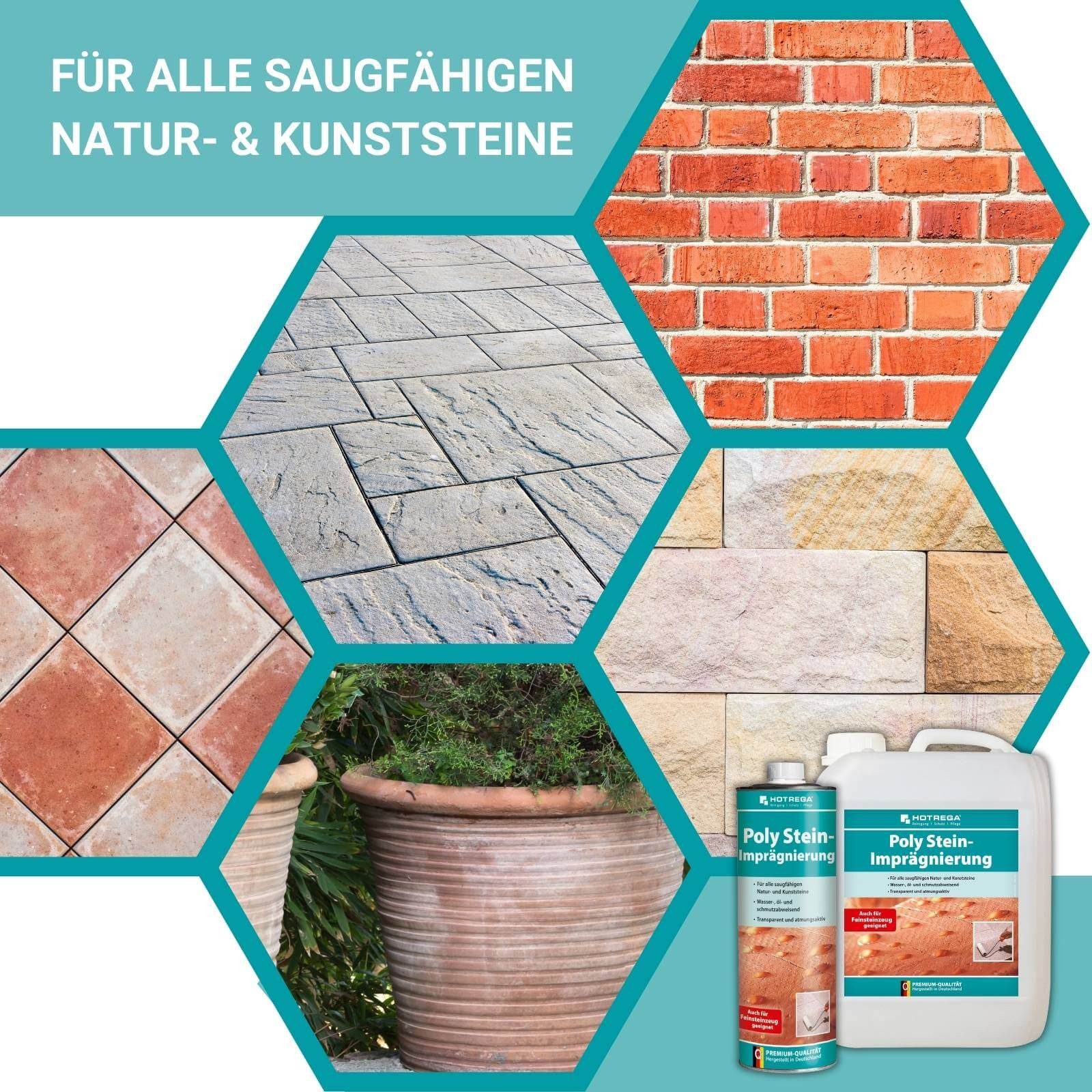 HOTREGA® Poly Stein Imprägnierung Steinimprägnierung Imprägniermittel Protect Naturstein-Imprägnierung