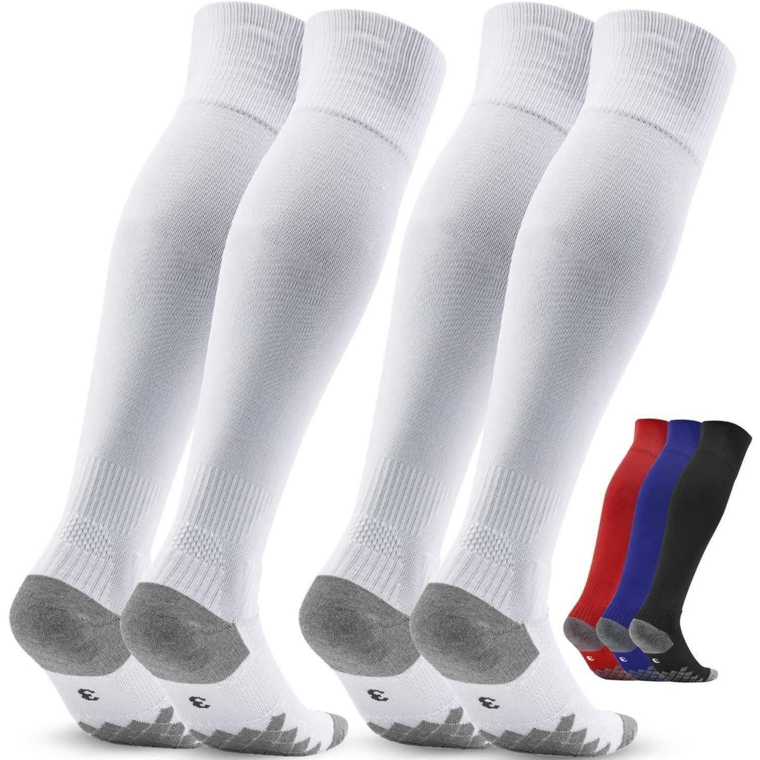 LuxusKollektion Fußballstutzen Fußballsocken Stutzen Herren Kinder Sportsocken Weiß 2 Paar 43-46