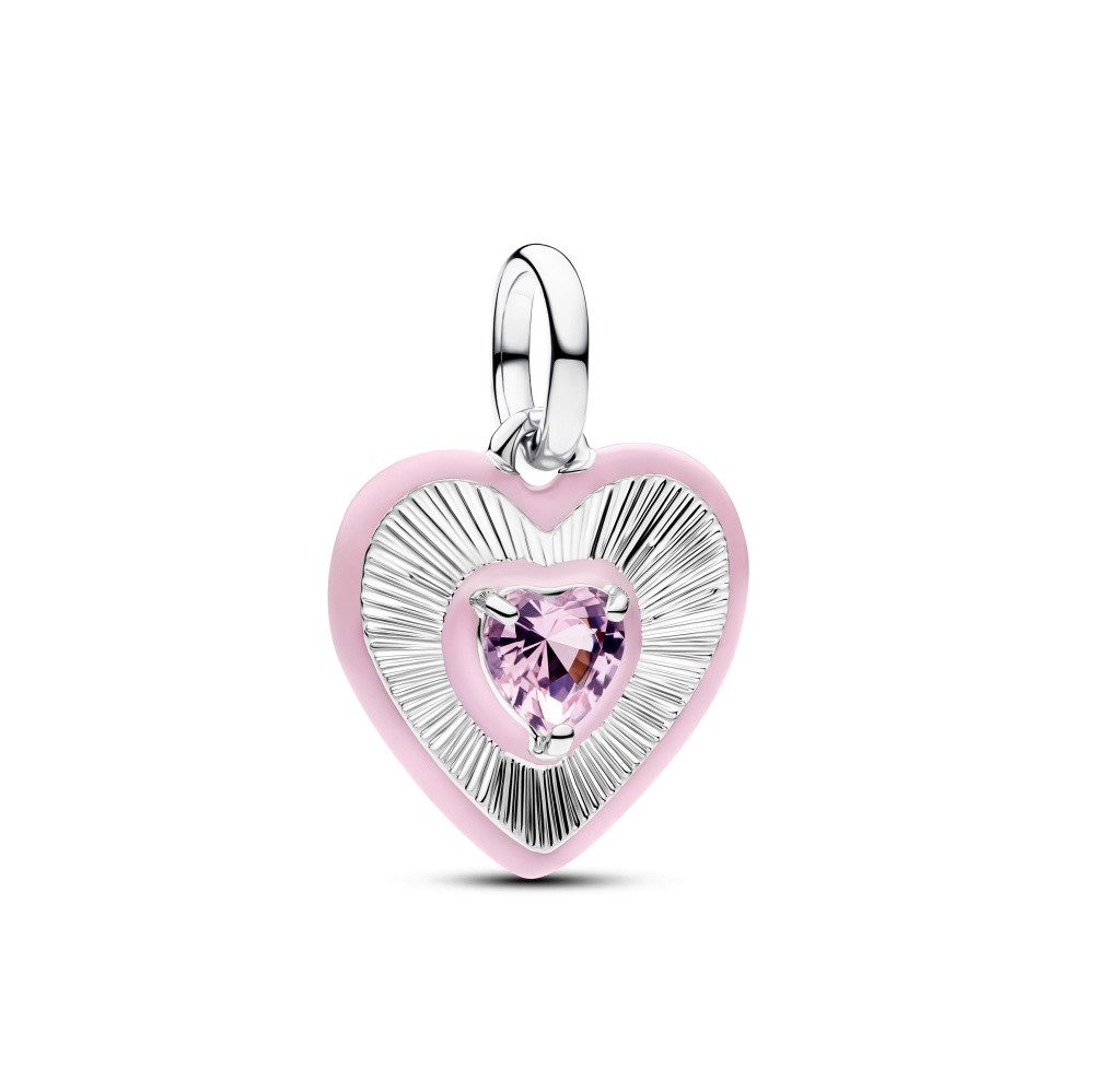 Pandora Charm-Einhänger Pandora ME Strahlendes rosa Herz Charm-Anhänger 794409C01 (1-tlg)