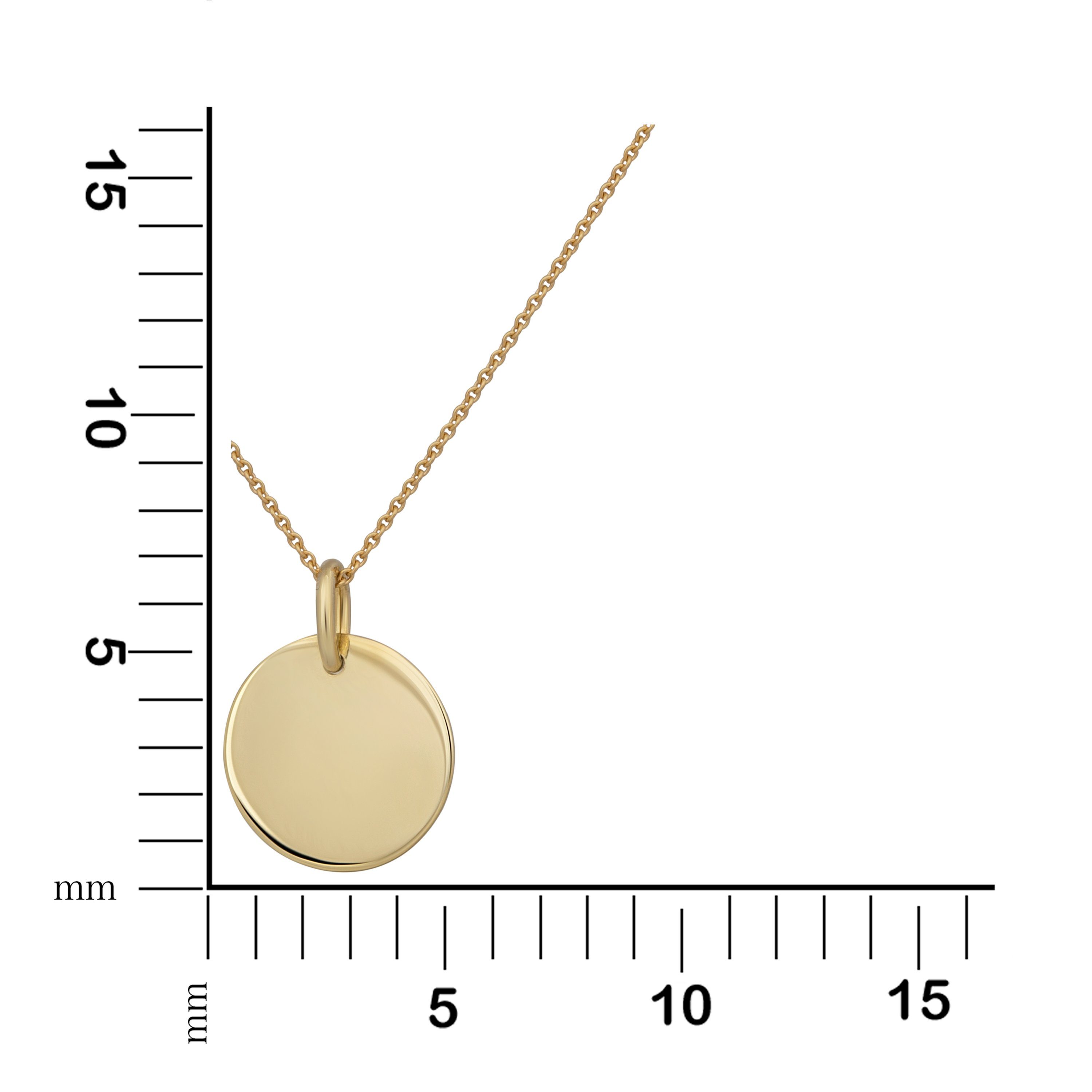 Orolino Kette mit Anhänger Gold 375 mit rundem Anhänger 40/42cm lang günstig online kaufen
