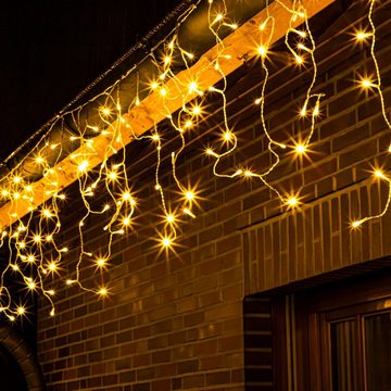MARELIDA LED-Lichtervorhang LED Lichtvorhang Eisregen Flash Effekt 400LED 7,9m Weihnachtsdeko, 400-flammig