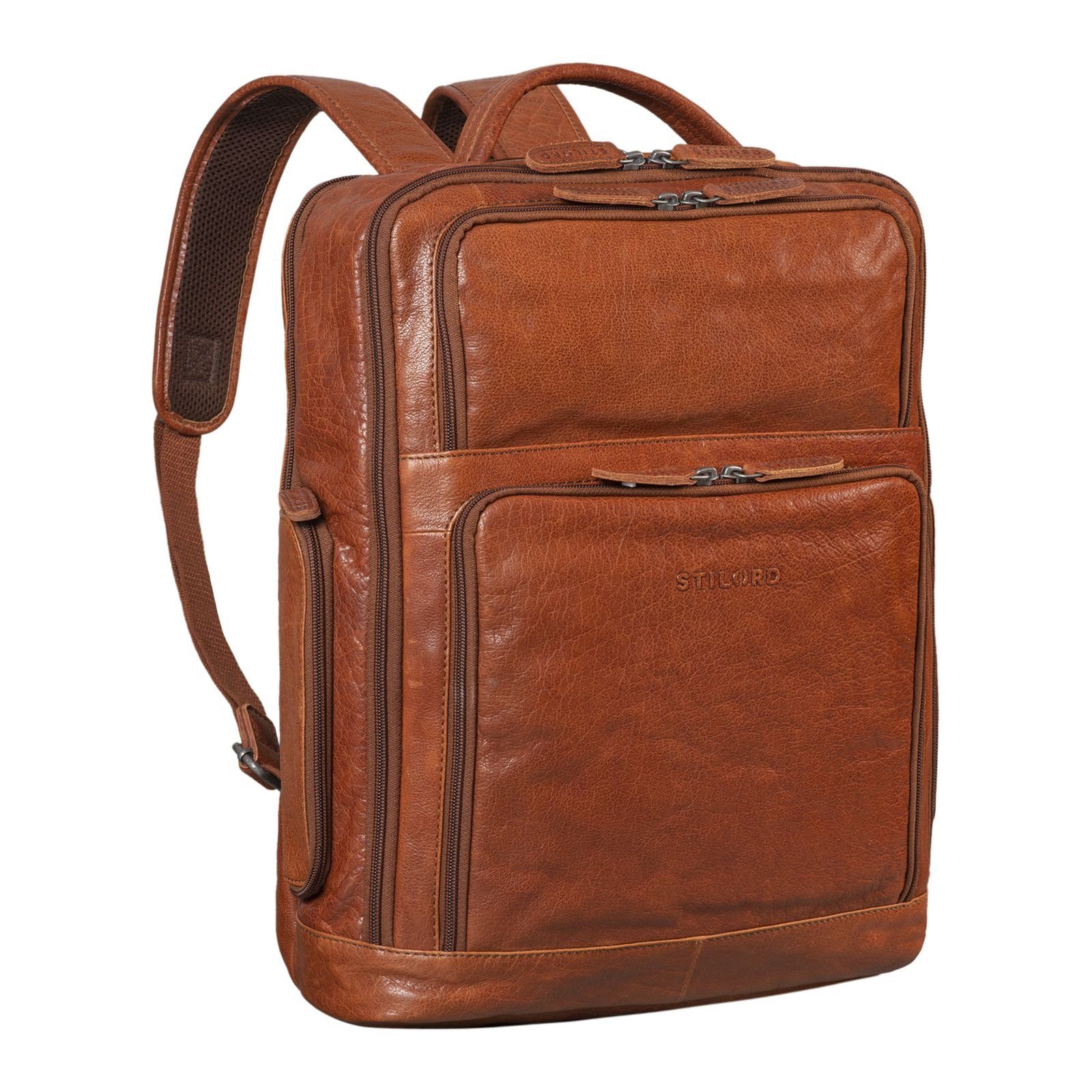 Notebook-Rucksack STILORD Rucksack "Jayden" Business braun Leder maraska -