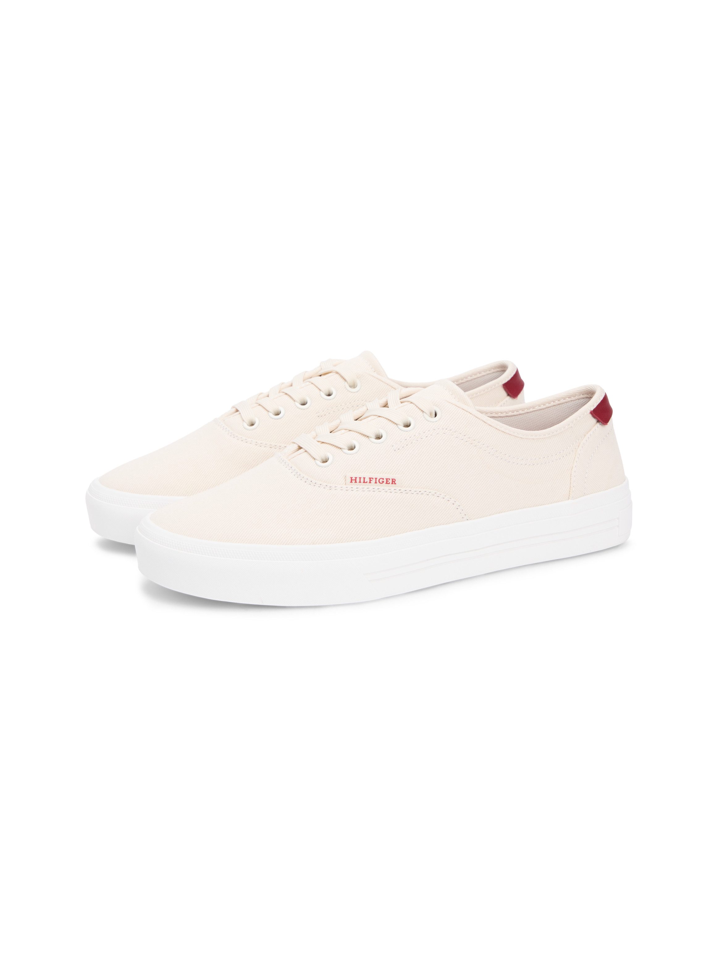 Tommy Hilfiger TH VULC CUP CVS Sneaker Freizeitschuh, Halbschuh, Schnürschuh mit Kontrastbesatz an der Ferse
