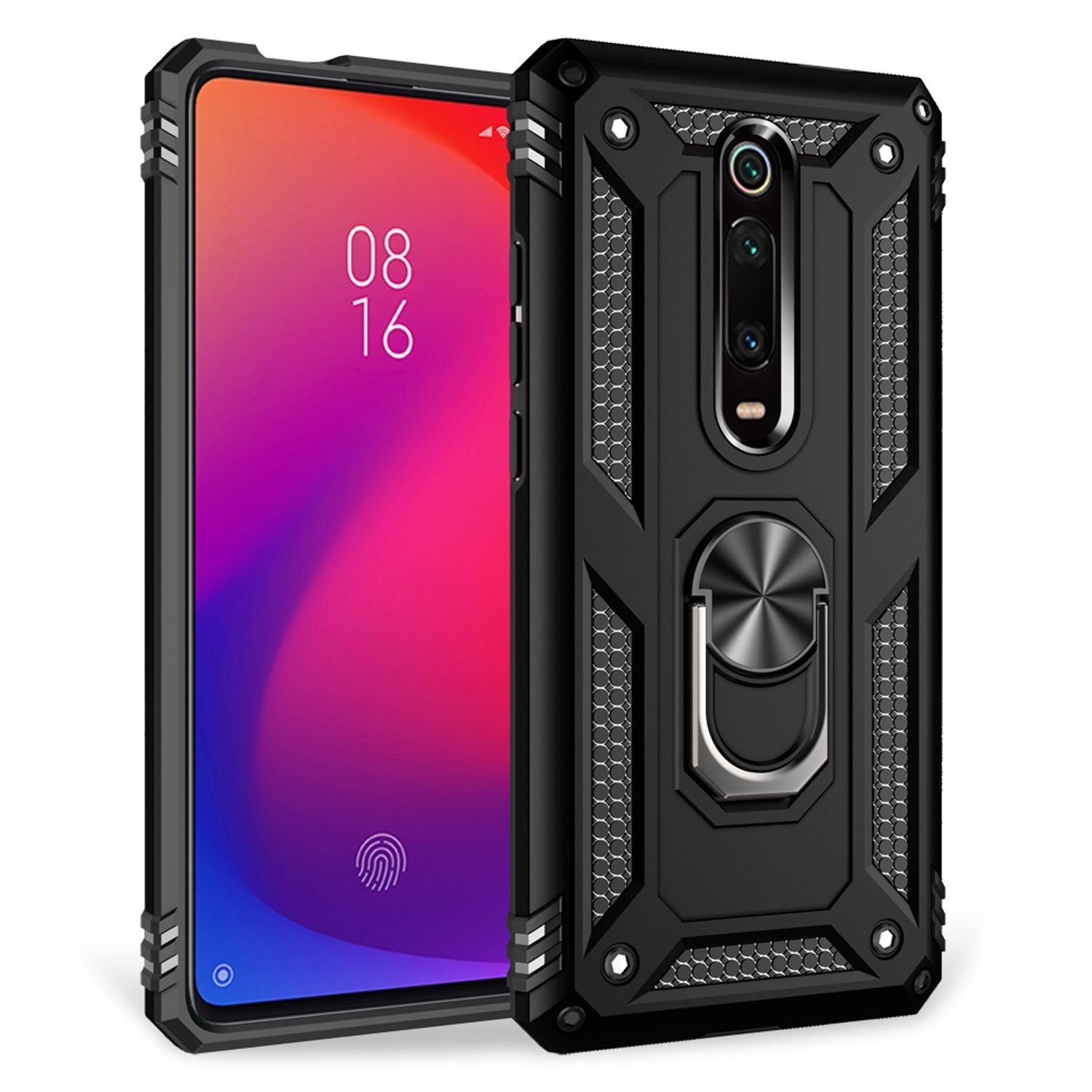 Nalia Smartphone-Hülle Xiaomi Mi 9T Xiaomi Mi 9T Pro, Stoßfeste Military-Style Ring Hülle / Extrem Schützend / Outdoor Case