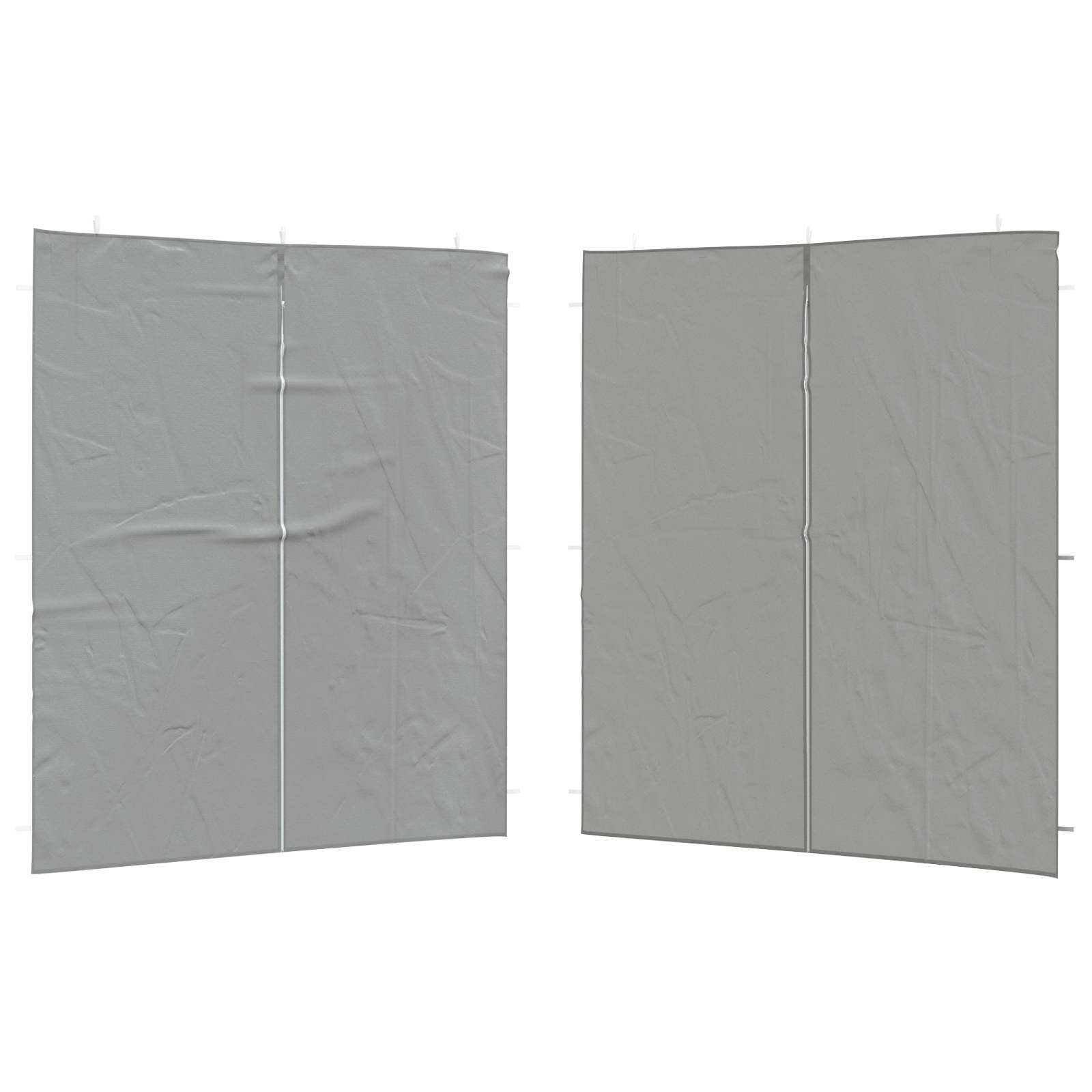 vidaXL Partyzelt Party Zelt Seitenteil 2 pcs Hellgrau 200 x 195 cm PE und Stahl
