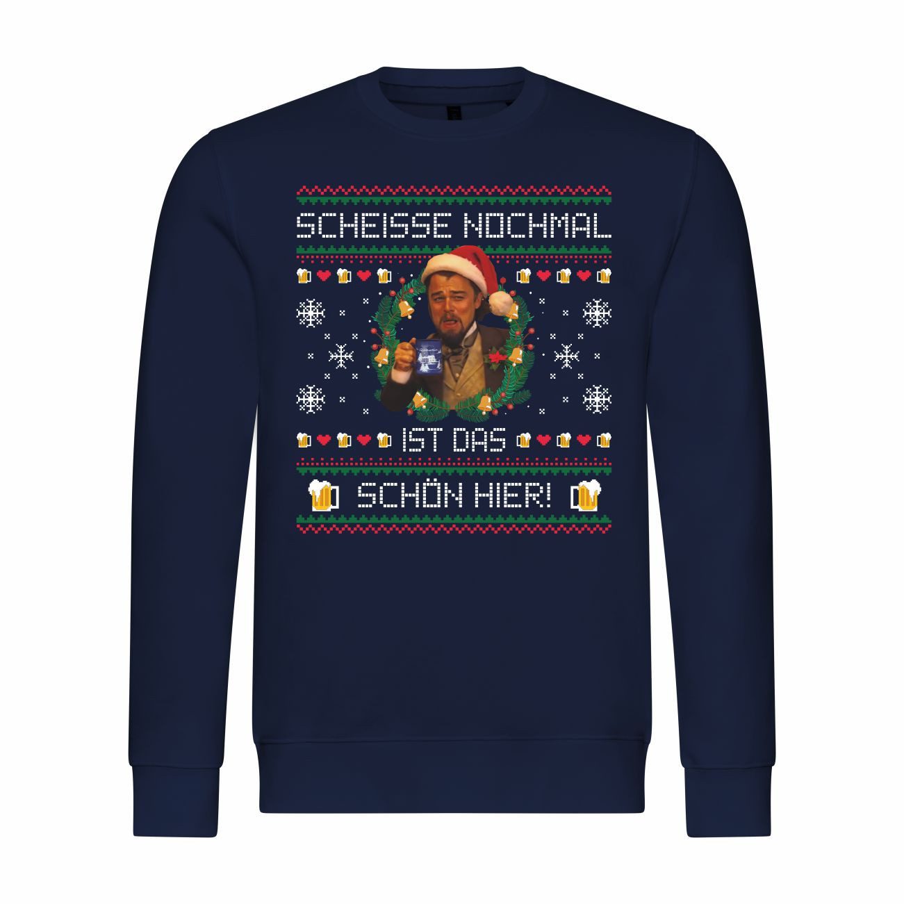 deinshirt Rundhalspullover Herren Pullover Scheiße nochmal ist das schön hier Mit Print Motiv, Grafik