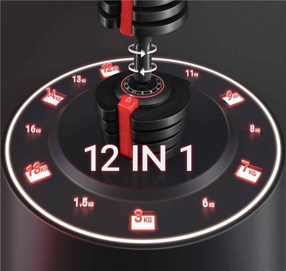 Yaheetech Hantel-Set 11/12/16-in-1 Kurzhanteln 12,5kg/18 kg/24 kg/40 kg, Verstellbare Hantel für Zuhause & Fitnessstudio