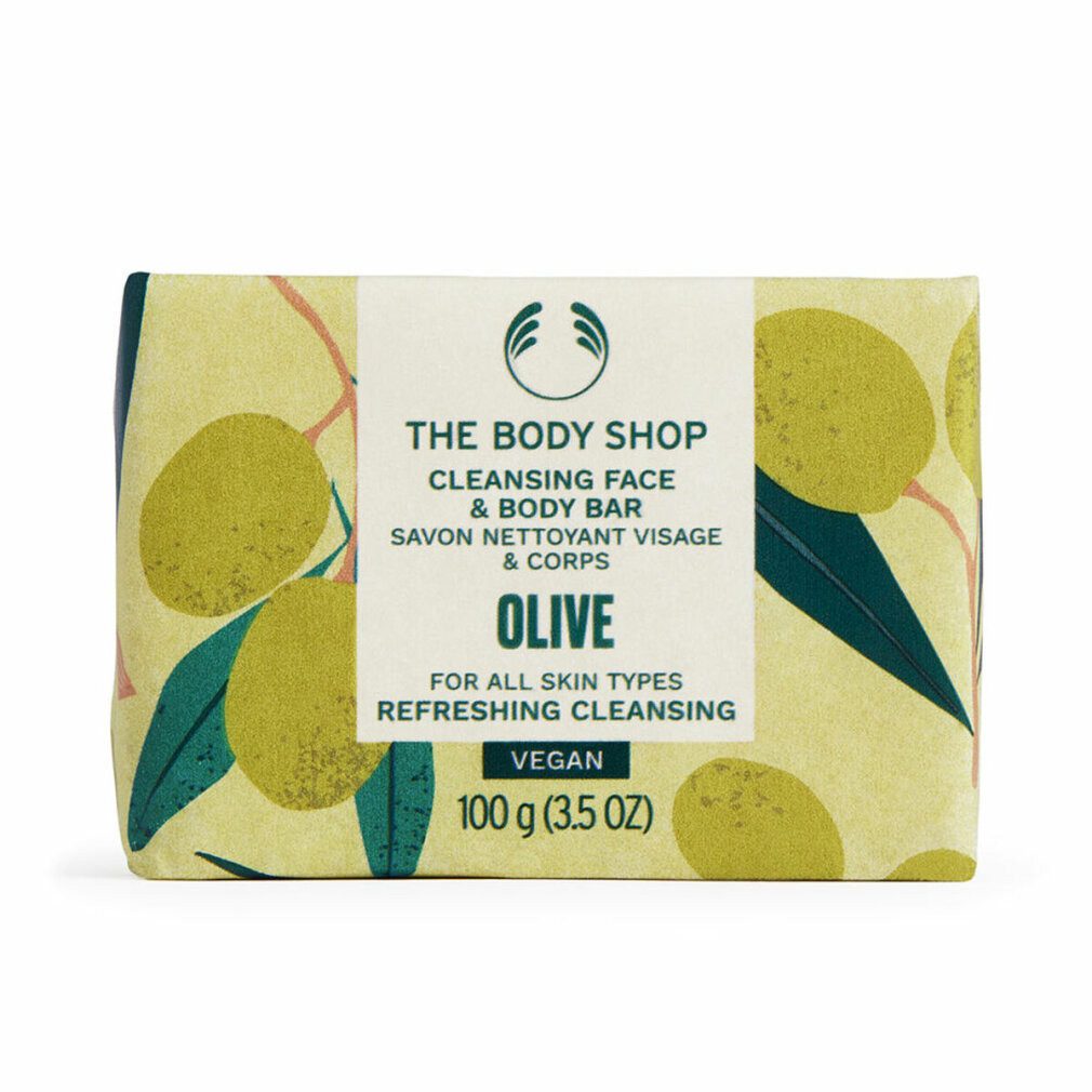 The Body Shop Feste Duschseife Feste Seife für Gesicht und Körper Olive (Cleansing Face & Body Bar)