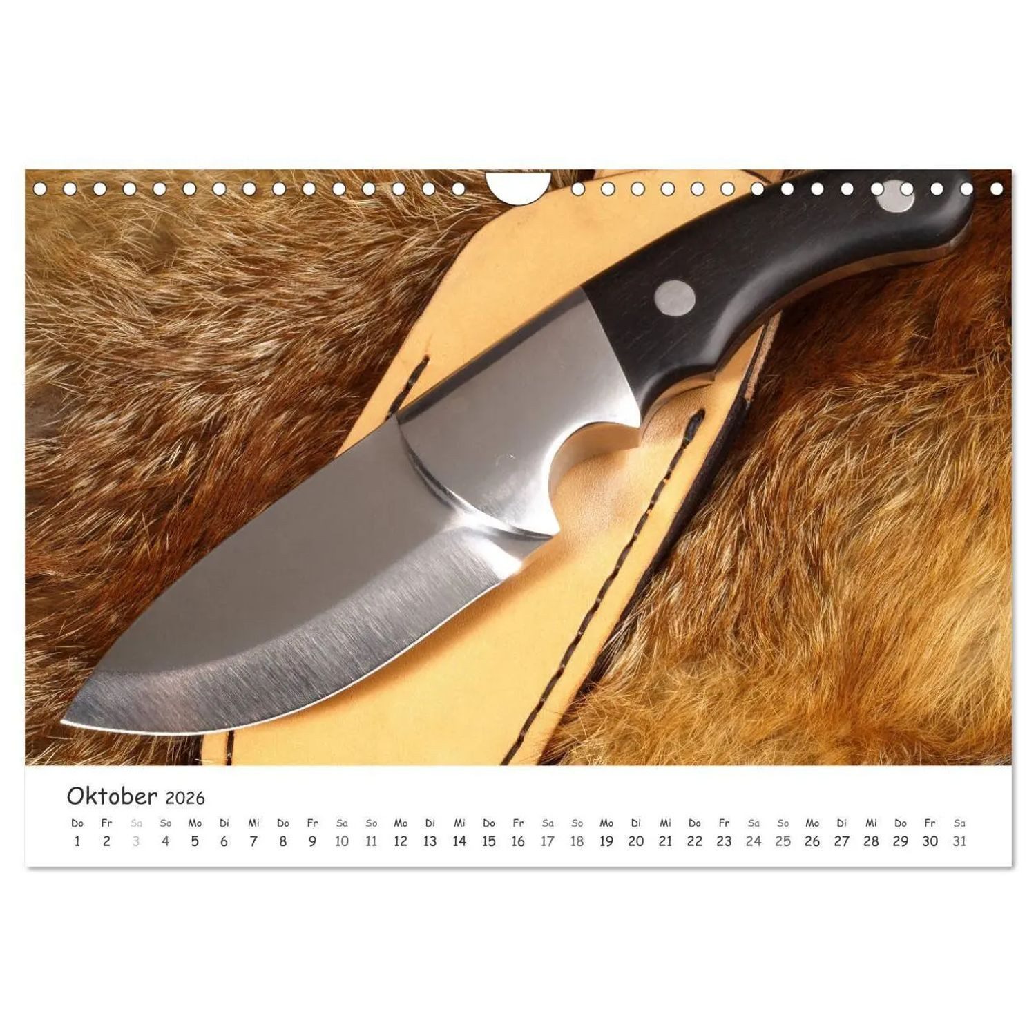 CALVENDO Wandkalender Handgefertigte Jagdmesser (Wandkalender 2026 DIN A4 quer), CALVENDO...