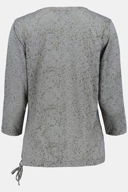 Gina Laura Rundhalsshirt Shirt bedruckt elastischer Saum Rundhals 3/4-Arm