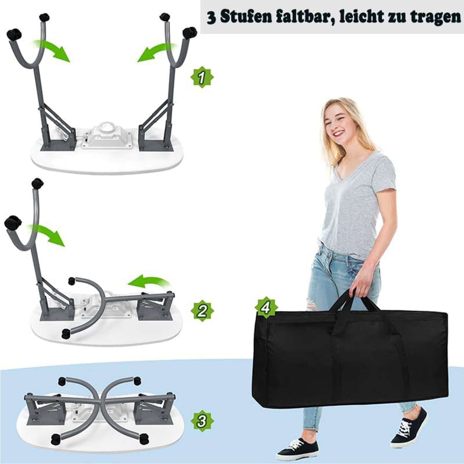 FIVMEN Arbeitstisch Maniküretisch Faltbar Nageltisch Tragbarer mit Rollen Beweglich (mit Bringen Sie Schublade und tragbare Tasche) – Bild 4 von 5