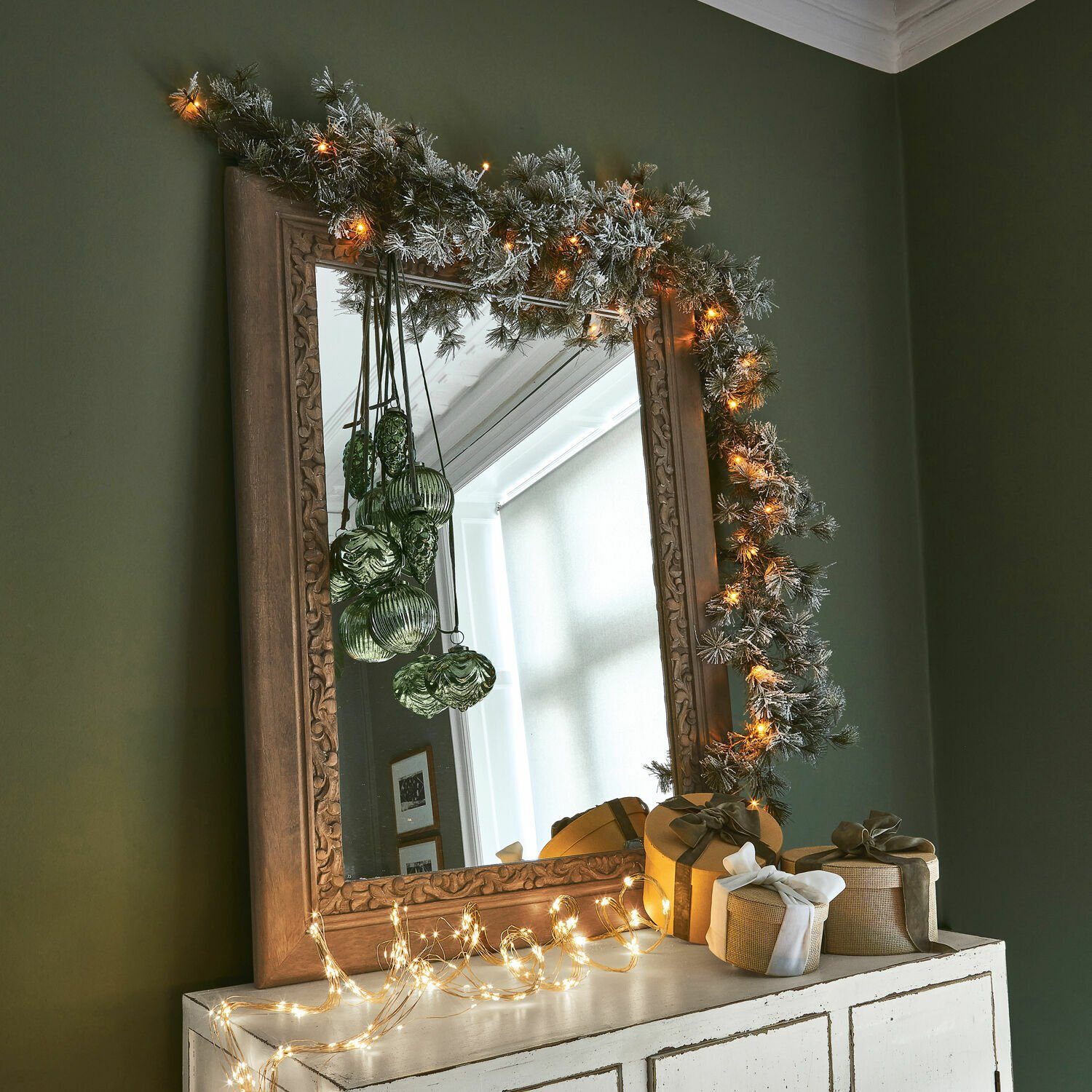 Mirabeau Weihnachtsfigur LED-Girlande Toni grün/weiß (kein Set, kein Set)