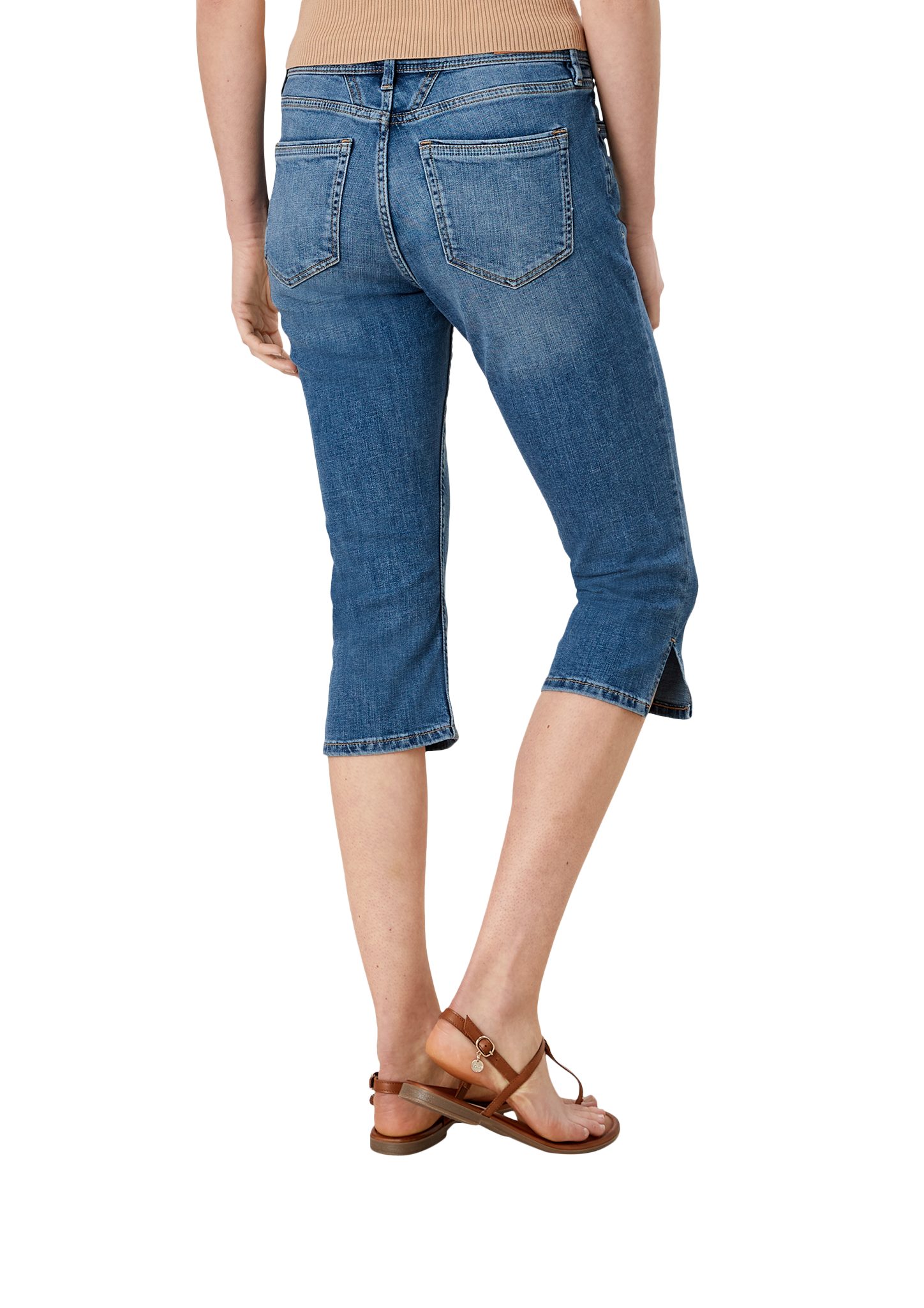 Waschung, blue s.Oliver Leder-Patch 7/8-Jeans