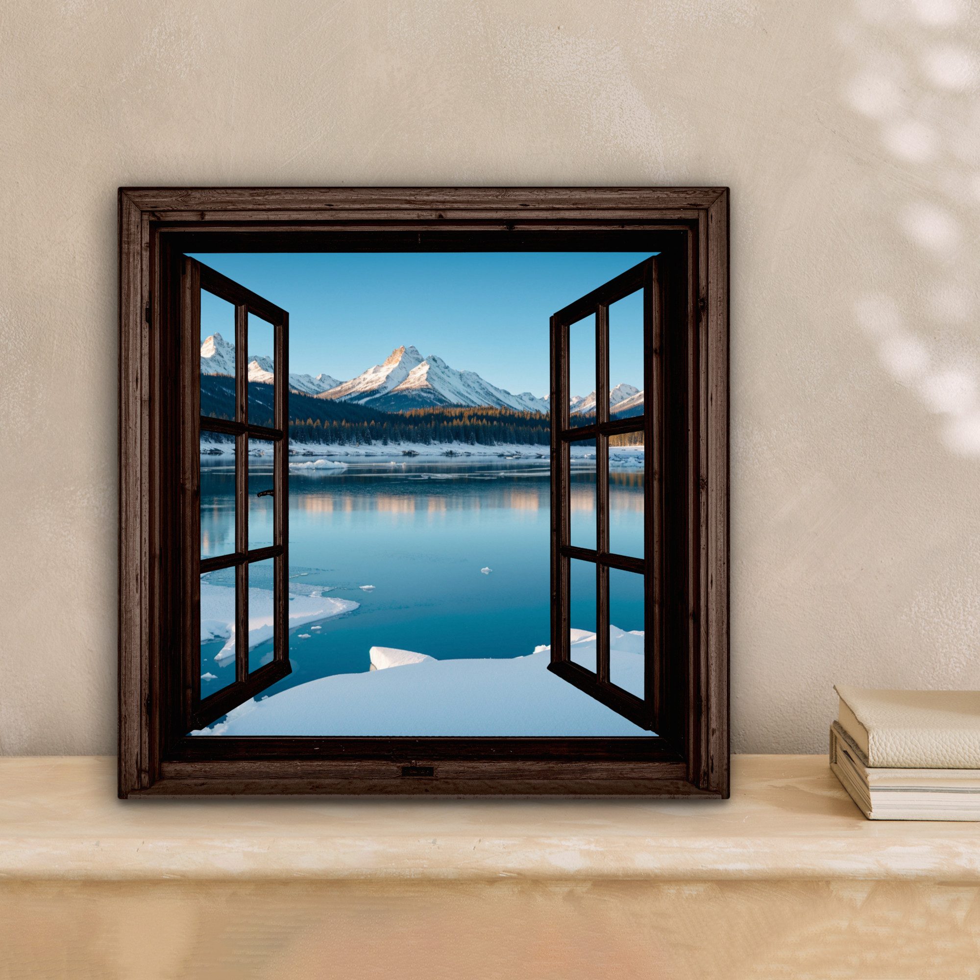 OneMillionCanvasses® Leinwandbild Durchblick - Winterlandschaft - günstig online kaufen