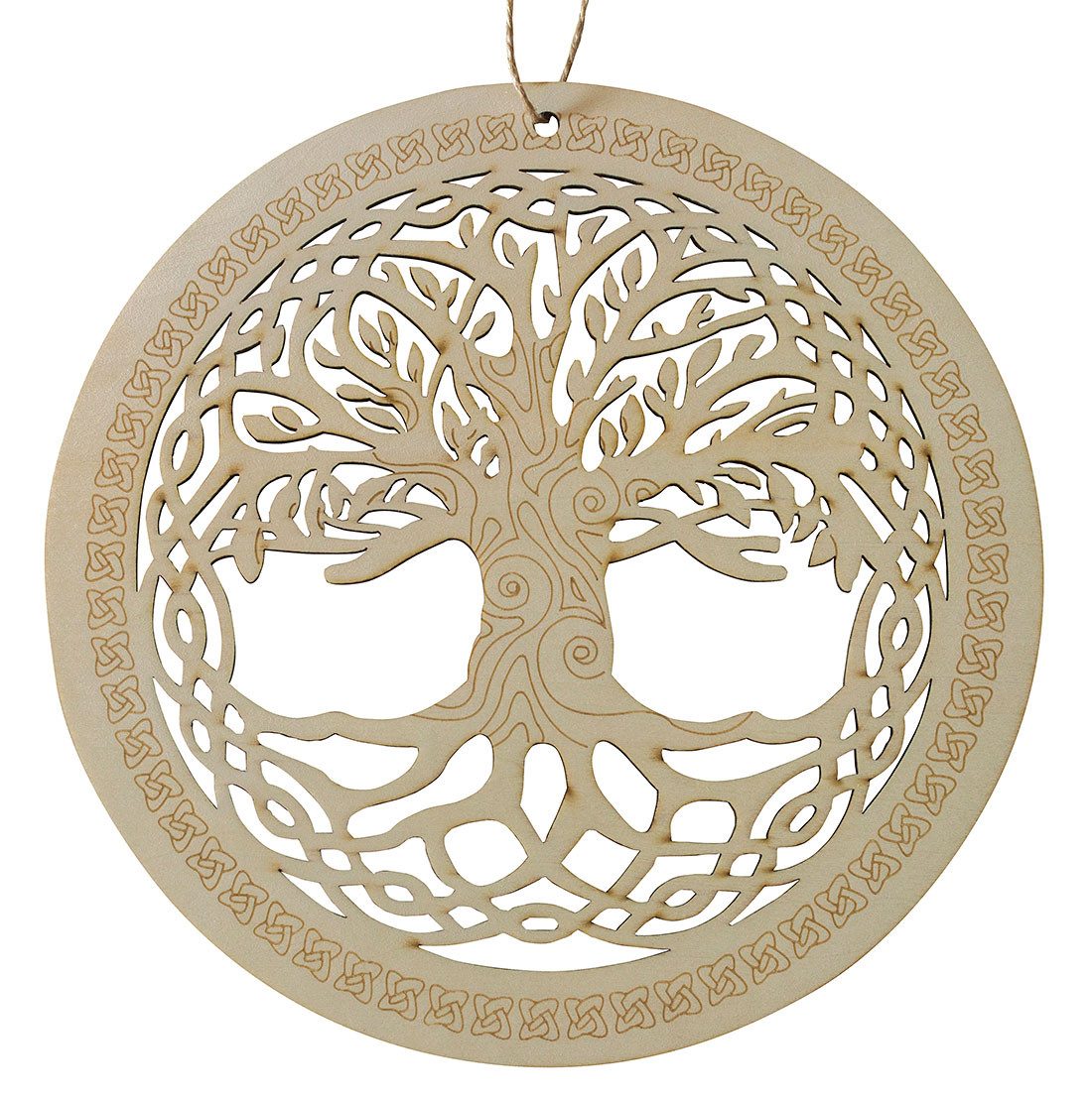 Saraswati Hängedekoration Mobile/Ornament "Baum des Lebens" Holz gelasert 10cm
