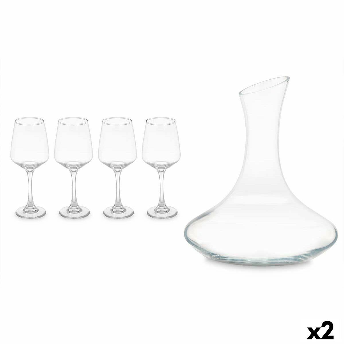 Glas Glas Durchsichtig 420 2 L Vivalto ml Glas Weinset Stück, 1,8