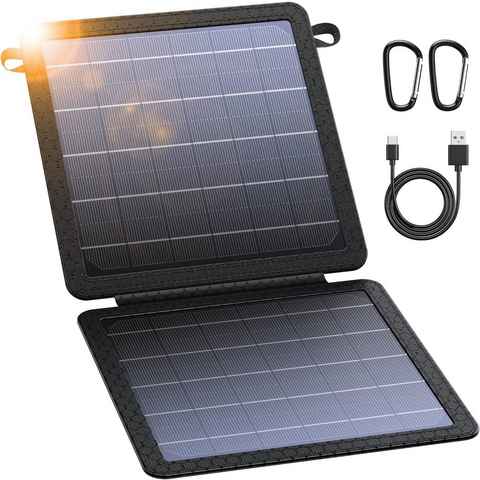 Diyarts Solarmodul, Monokristallin, (Zuverlässige Energieversorgung Solar Charger, Solarpanel mit 24% höherem Wirkungsgrad), tragbarem Design und vielseitiger Aufladung für unterwegs