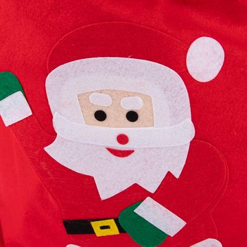 Idena Weihnachtsmann Idena 8580196 - Weihnachtsmann-Sack mit Motiv, rot, 90 x 60 cm, Filz