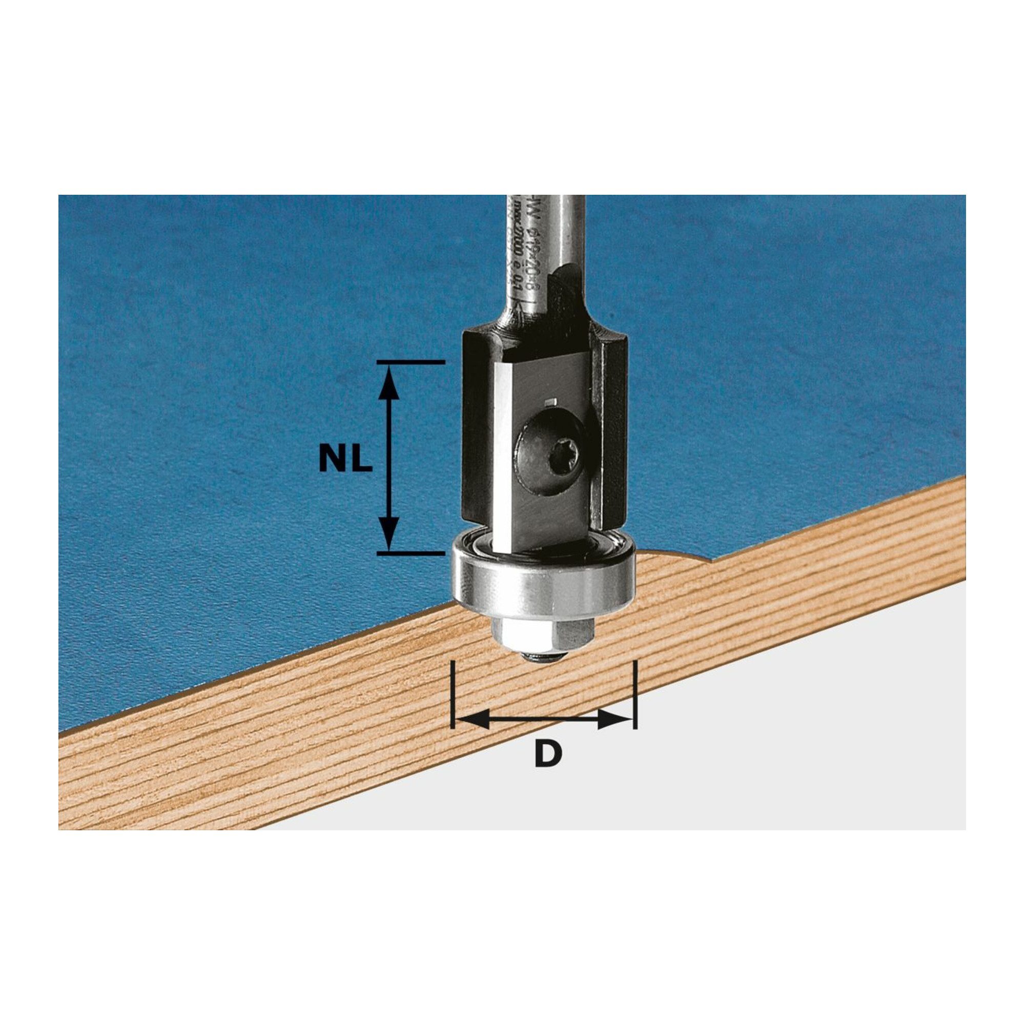 FESTOOL Fräse Festool Wendeplatten-Bündigfräser HW Schaft 8 mm D19/20WM Z2 (mit