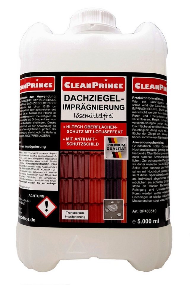CleanPrince Dachziegelimprägnierung transparent Naturstein-Imprägnierung