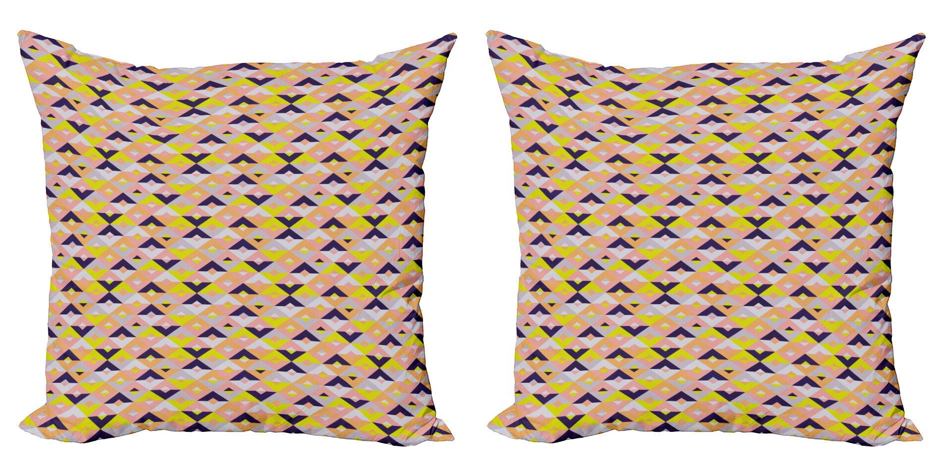 Kissenbezüge Modern Accent Doppelseitiger Digitaldruck, Abakuhaus (2 Stück), Geometrisch Triangle Diagonal Squares