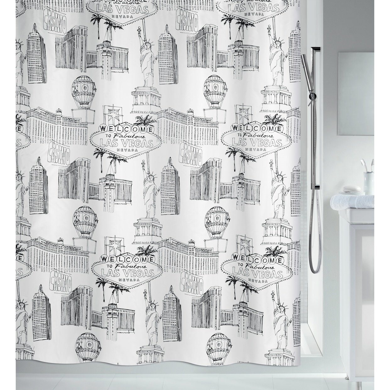 spirella Duschvorhang VEGAS Breite 120 cm, Premium Textil-Duschvorhang, 100 günstig online kaufen