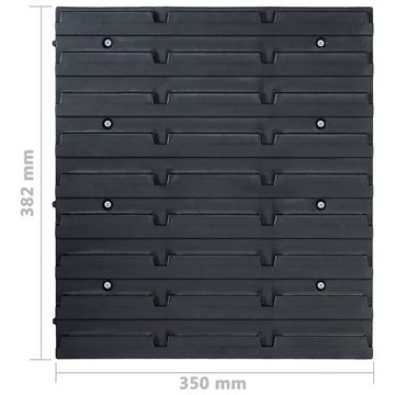 vidaXL Werkzeugbox 96-tlg. Behälter-Set für Kleinteile mit Wandplatten Rot Schwarz (1 St)
