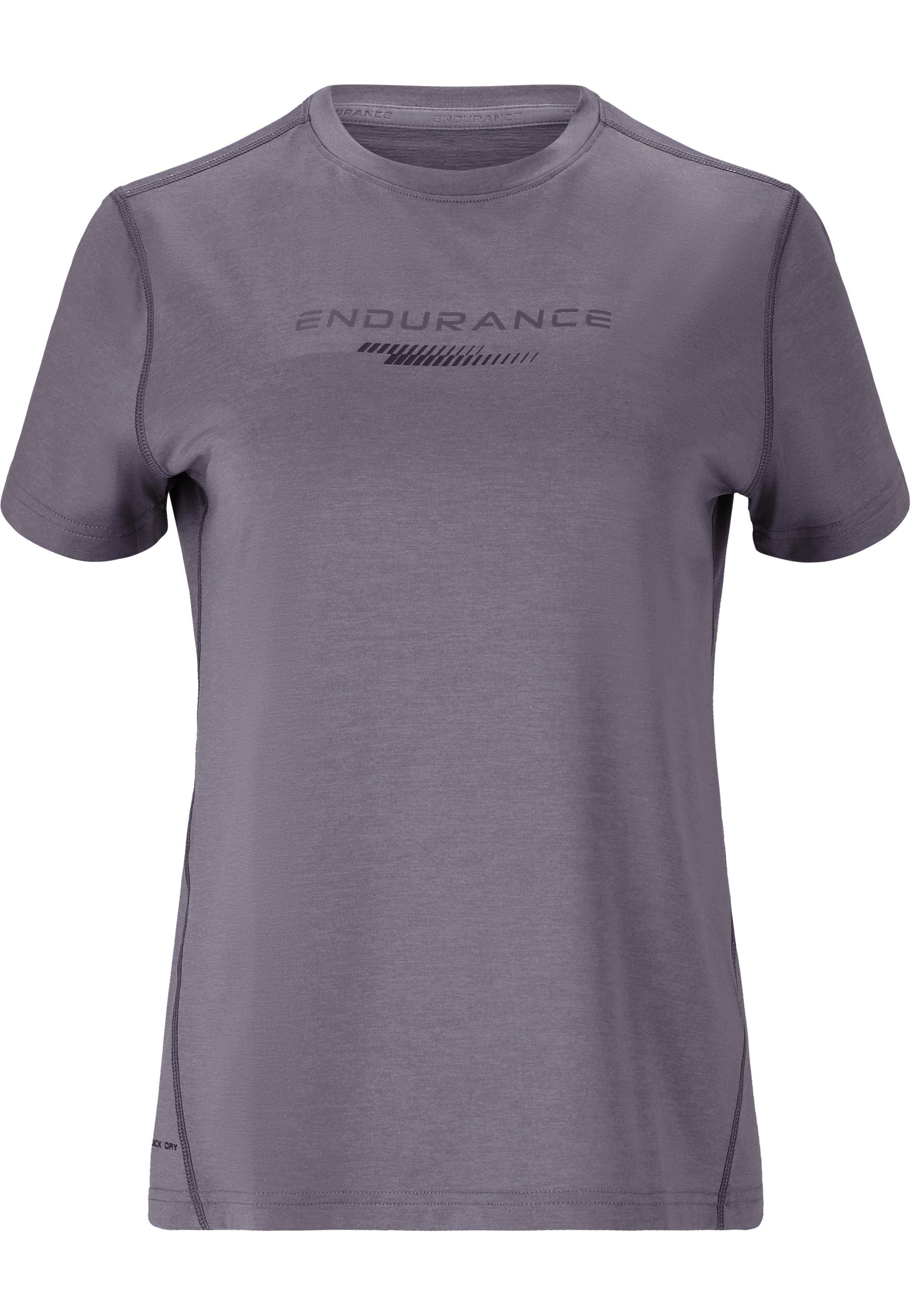 (1-tlg) DRY-Technologie grau ENDURANCE mit innovativer QUICK WANGE Funktionsshirt MELANGE