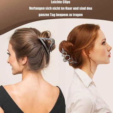 Coonoor Haarspange 4 Stück Silber Metall Haarkralle für Damen, 4-tlg.