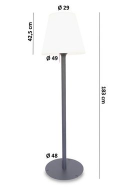 Kiom Stehlampe Aussen-Stehleuchte Vida Big IP65 183 cm E27, mit Zugschalter im Lampenkopf, Leuchtmittel nicht inklusive, Leuchtmittel abhängig