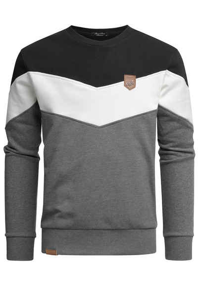 Amaci&Sons Sweatshirt PALMDALE Herren Basic Kontrast Sweatjacke Pullover Hoodie Sweatshirt