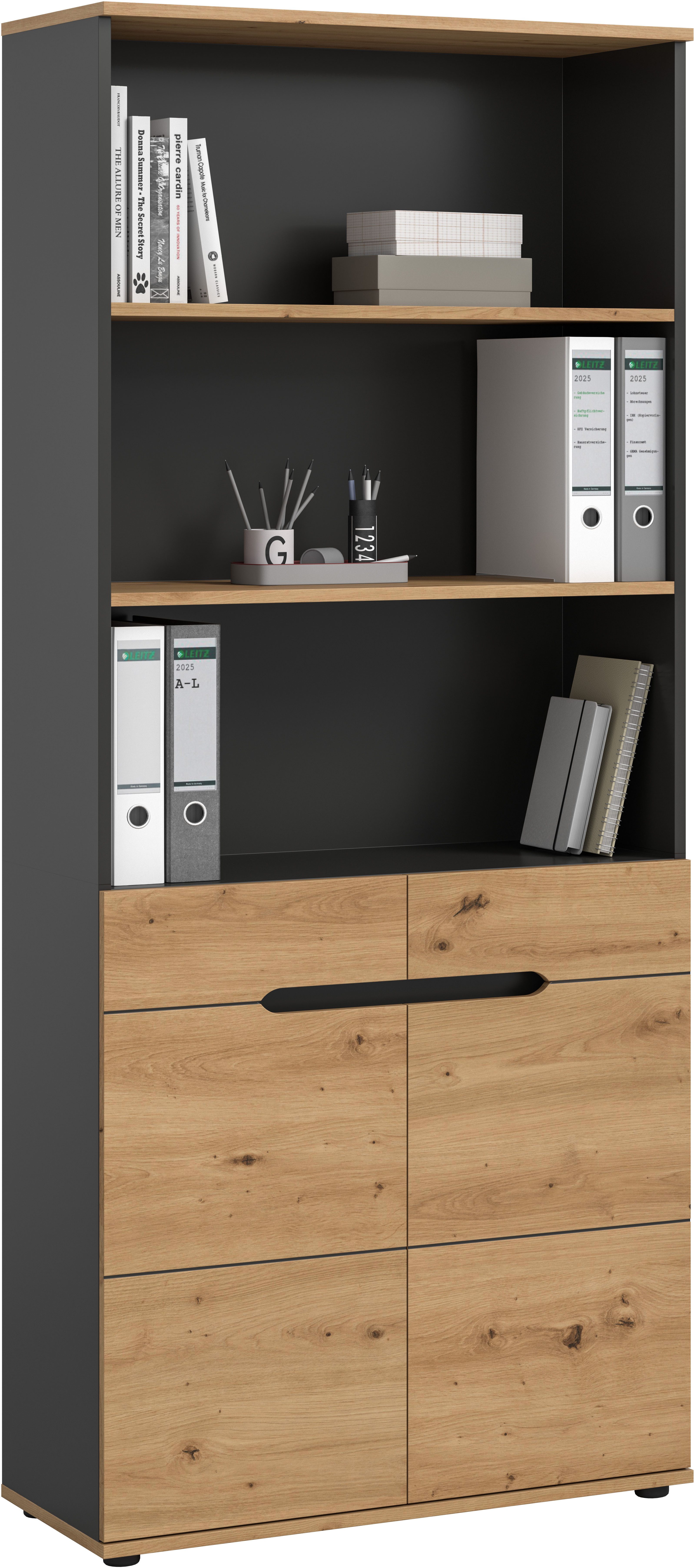 Home affaire Aktenschrank REHAT, Büroschrank (bietet viel Stauraum für ca. 35 Aktenordner) 5 Fächer, 3 feste & 1 variabler Boden, Höhe: …