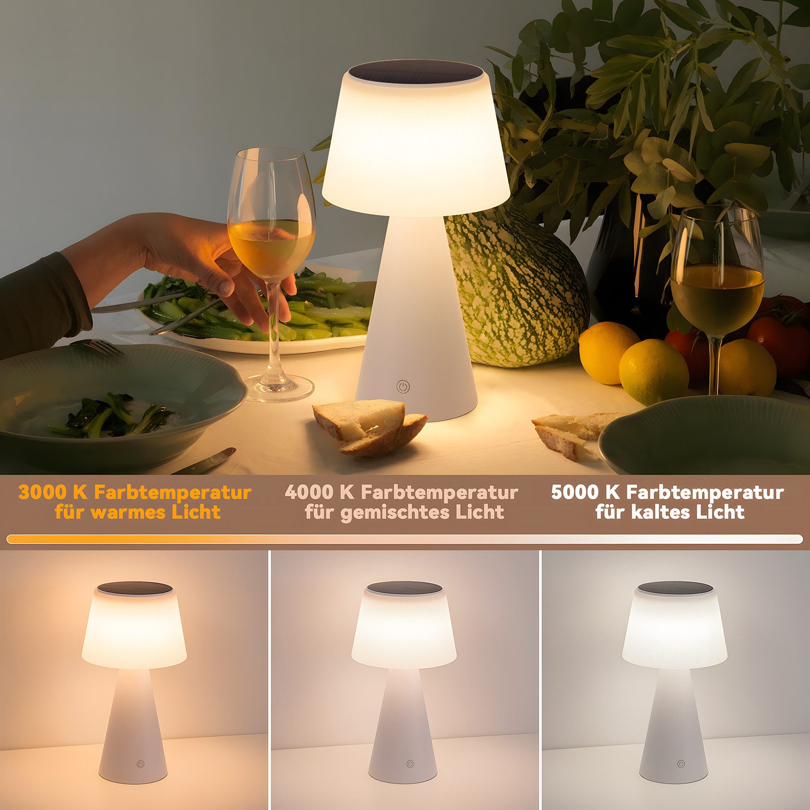 Nettlife LED Tischleuchte Nachttischlampe Solar Akku günstig online kaufen