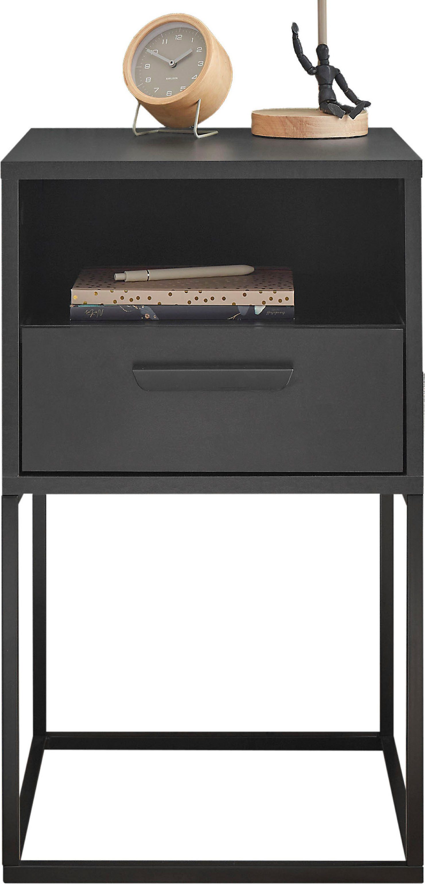 Schlafkontor Nachtkommode Cudro Nachttisch auf Fußgestell, mit einem offenen Fach für schnellen Zugriff