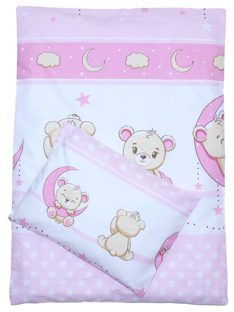 Primawela Babybettwäsche Kinderwagenset Baby Bettwäsche für Kinderwagen Bezüge Decke Kissen, 4 teilig