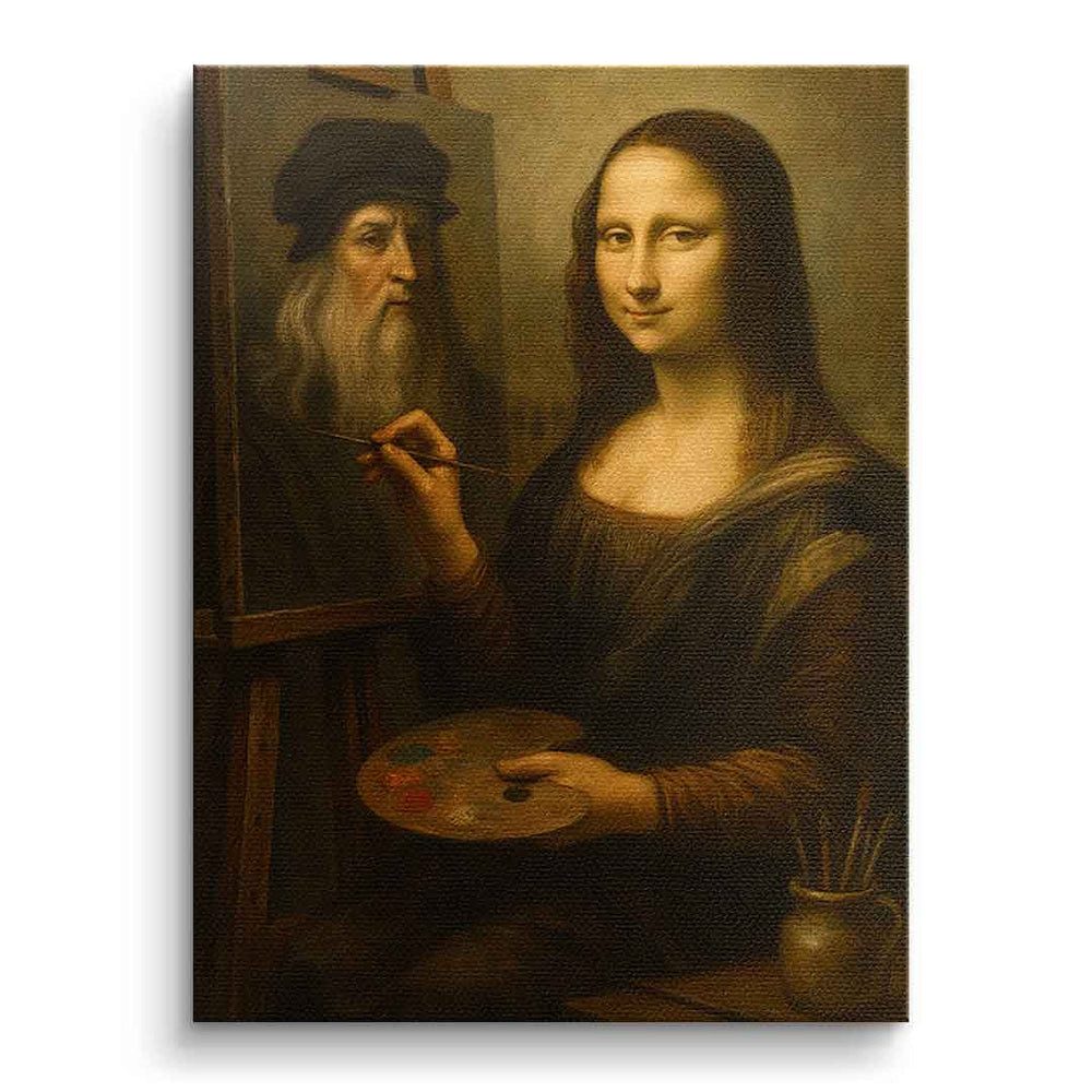 DOTCOMCANVAS® Leinwandbild MONA PAINTING, Leinwandbild MONA PAINTING Mona Lisa Kunstdruck Wandbild
