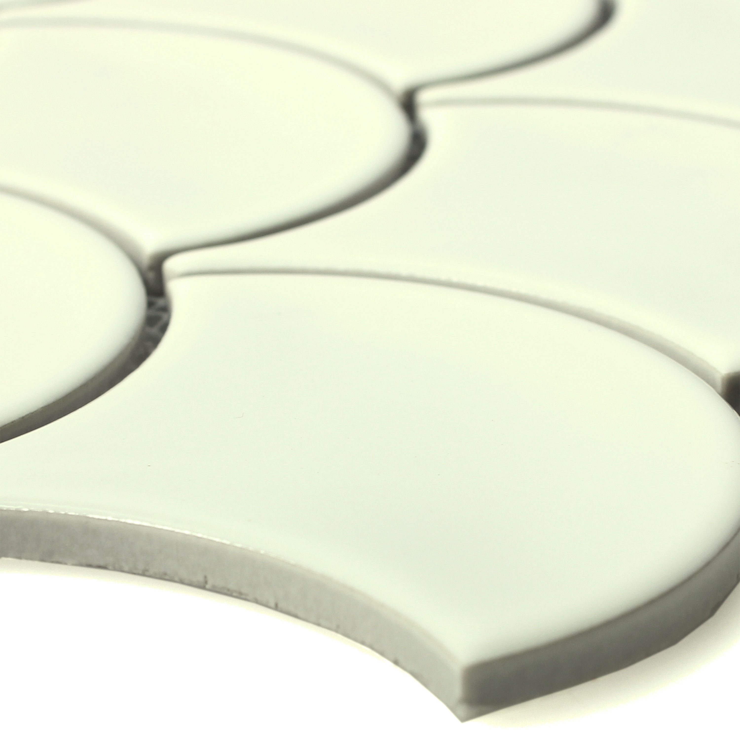 Mosafil Mosaikfliesen Mosaikfliesen Keramik Miles Elfenbein Glänzend, Keramik 27.300x25.600, beige-elfenbein, Verlegefertig auf ein Netz geklebt - Frostsicher - Wasserfest