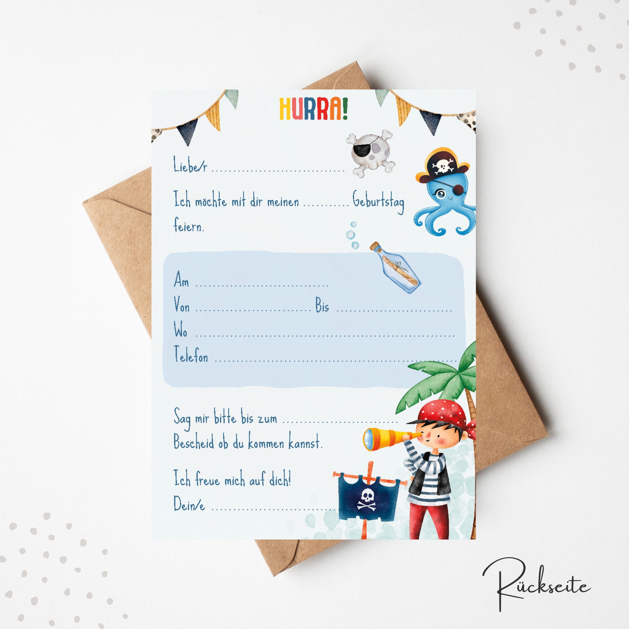 MeinBaby123® Einladungskarten Kindergeburtstag inkl. 10 Umschläge, Kindergeburtstag Jungs und Mädchen, Geburtstagseinladungen Kinder