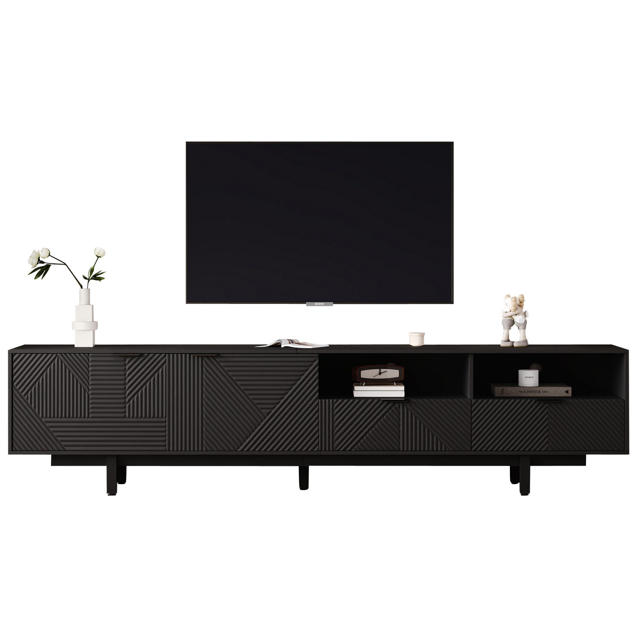 SeedWave Lowboard Einfarbiger TV-Schrank mit 2 günstig online kaufen
