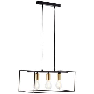 Brilliant Pendelleuchte Arica, Lampe Arica Pendelleuchte 3flg schwarz/messing 3x A60, E27, 60W, gee