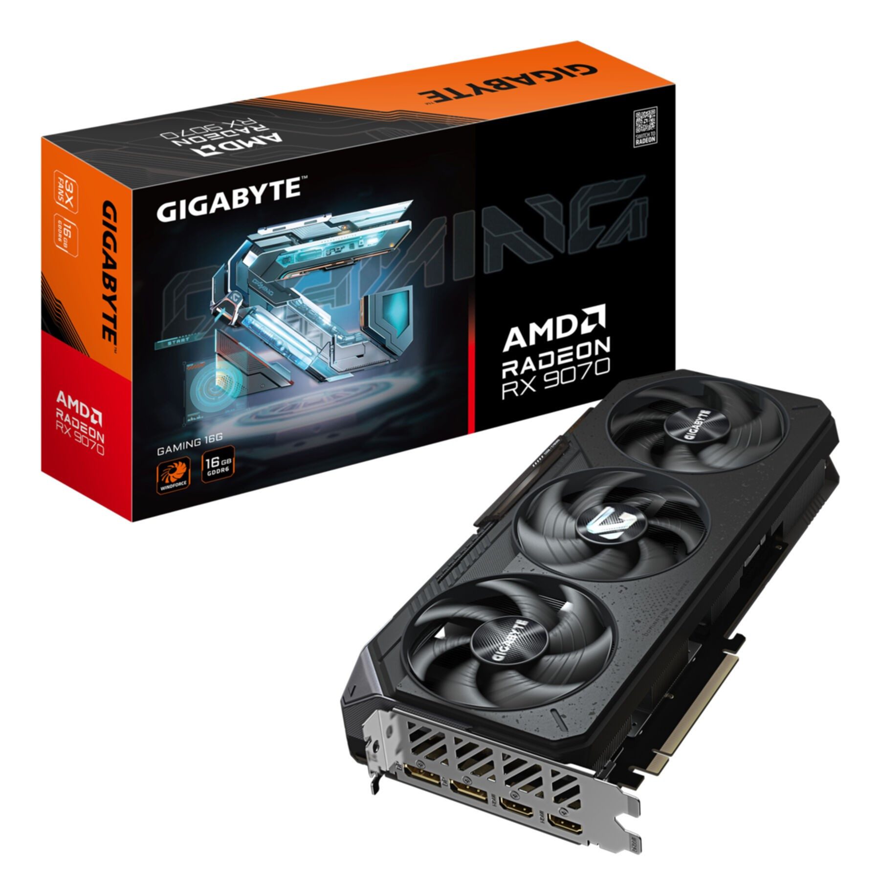 Gigabyte Radeon RX 9070 GAMING 16GB Grafikkarte - 16GB GDDR6, 256bit, PCI-E 5.0 Grafikkarte (16 GB, GDDR6)