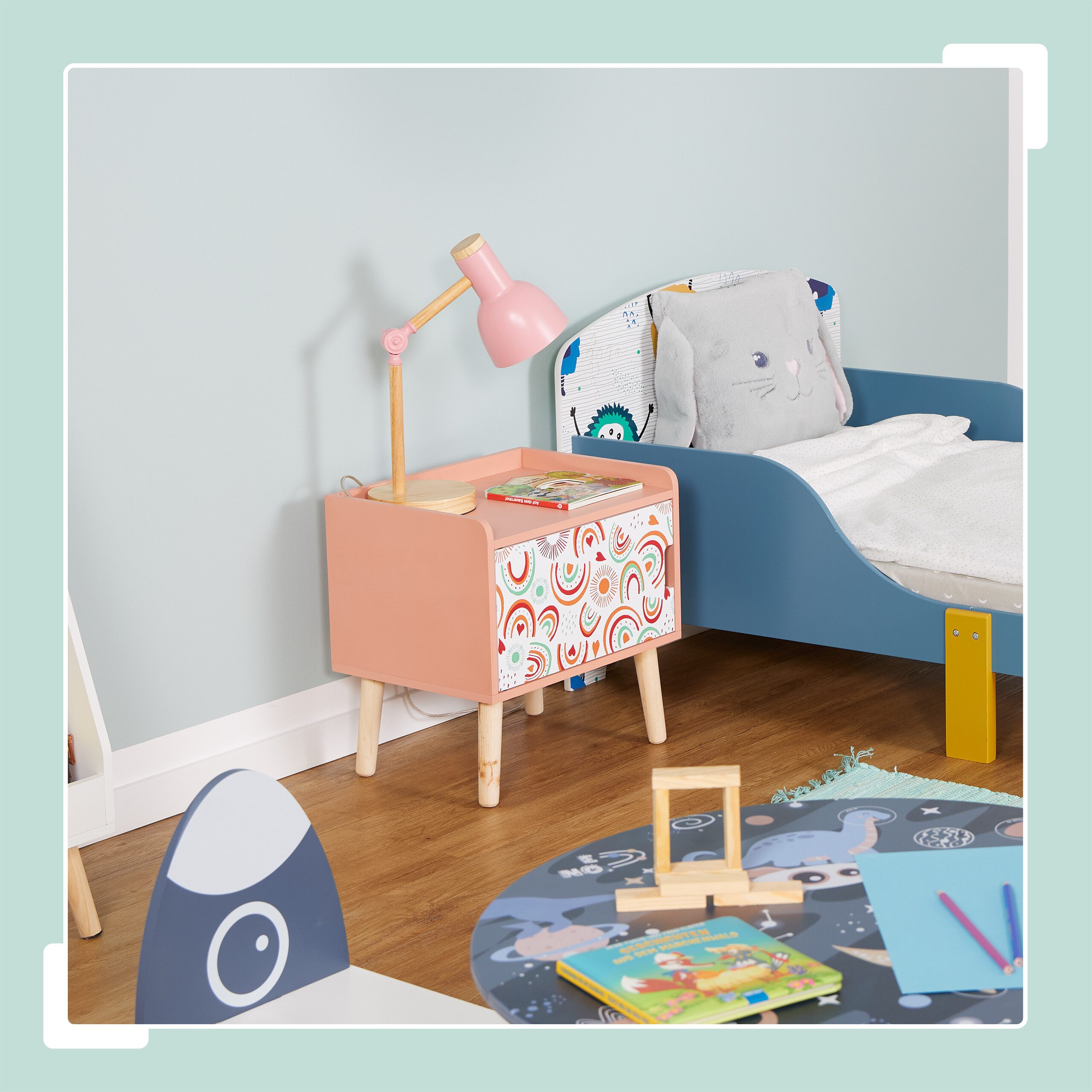 relaxdays Nachttisch für Kinder mit Staufach, günstig online kaufen